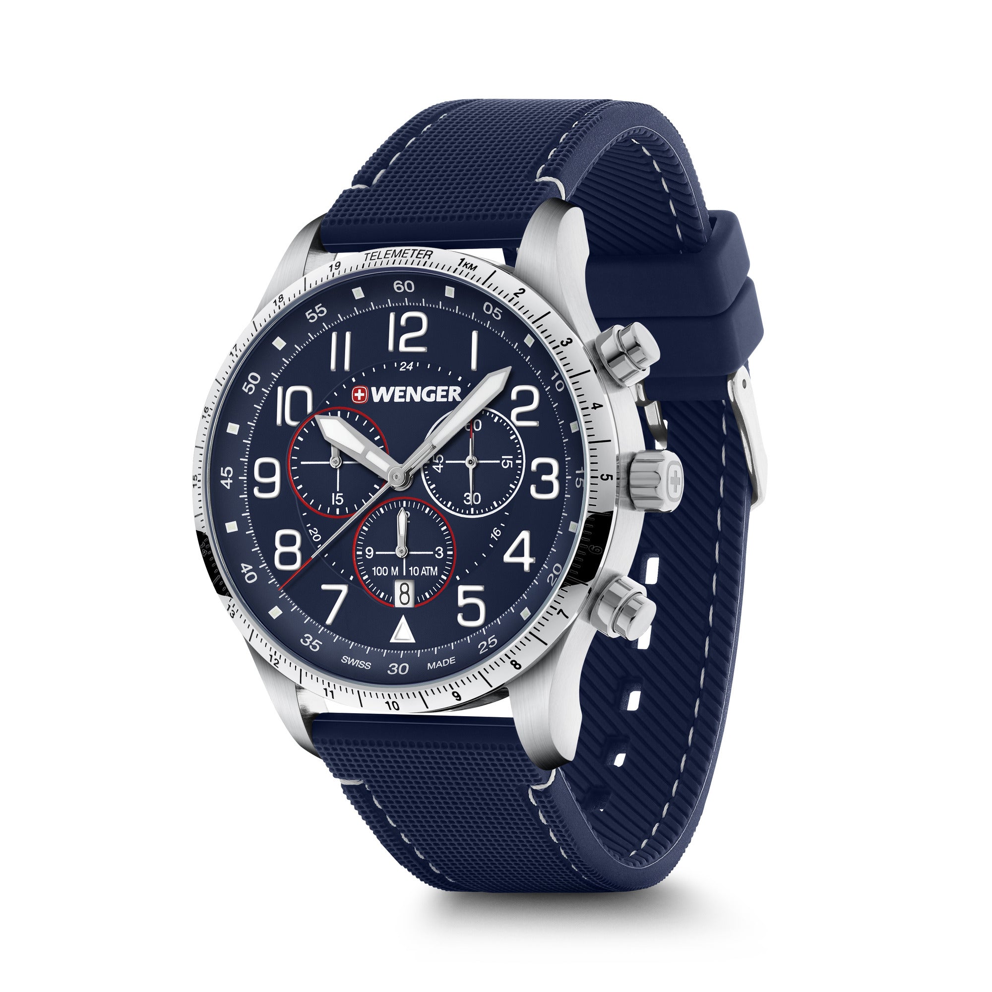 Wenger Attitude Chrono 44mm Blue Dial 44mm Men Analog Watch 01.1543.117