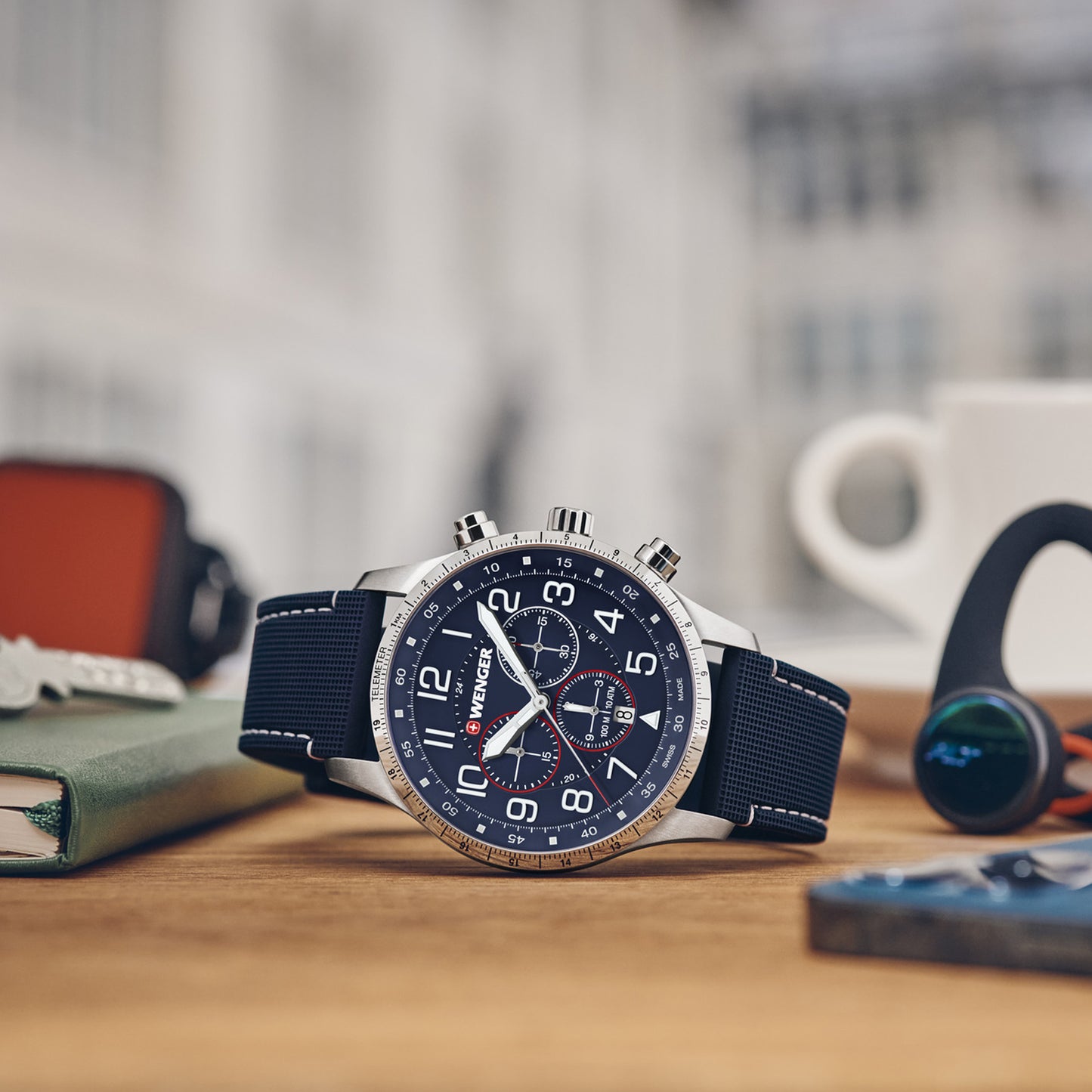 Wenger Attitude Chrono 44mm Blue Dial 44mm Men Analog Watch 01.1543.117