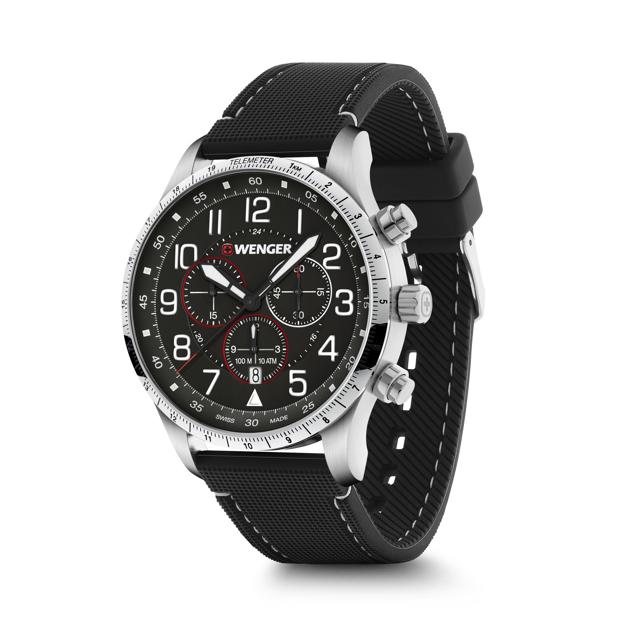 Wenger Attitude Black Dial 44mm Men Analog Watch 01.1543.119
