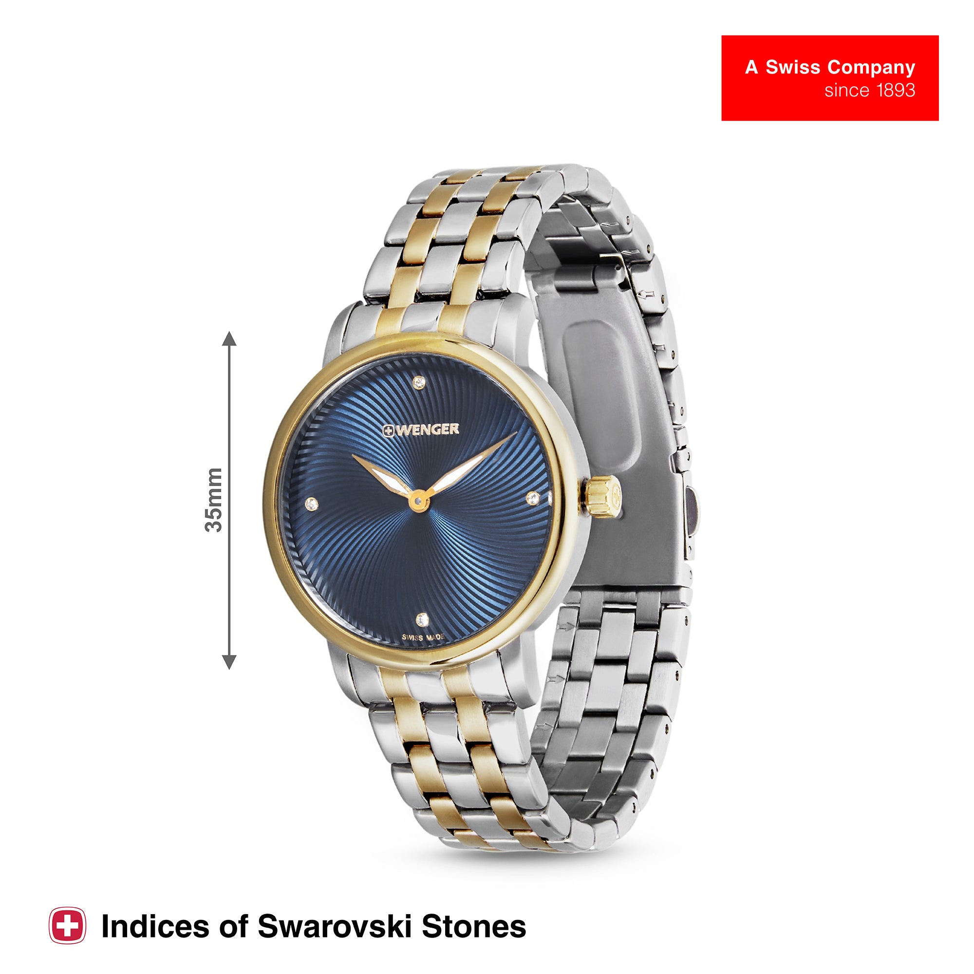 Wenger Urban Donnissima 35mm Blue Dial Women Analog Watch 01.1721.103