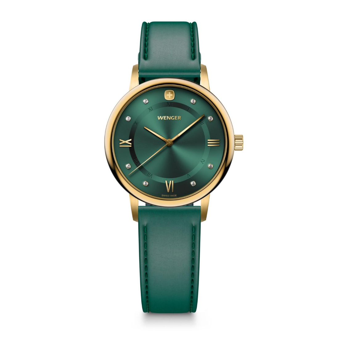 Wenger Urban Donnissima Swiss Made 35 mm Green Dial Women Watch 01.1721.116