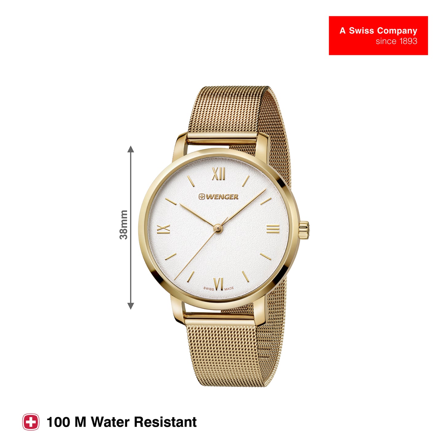 Wenger Urban Metropolitan Donnissima 38mm White Dial Women Watch 01.1731.107