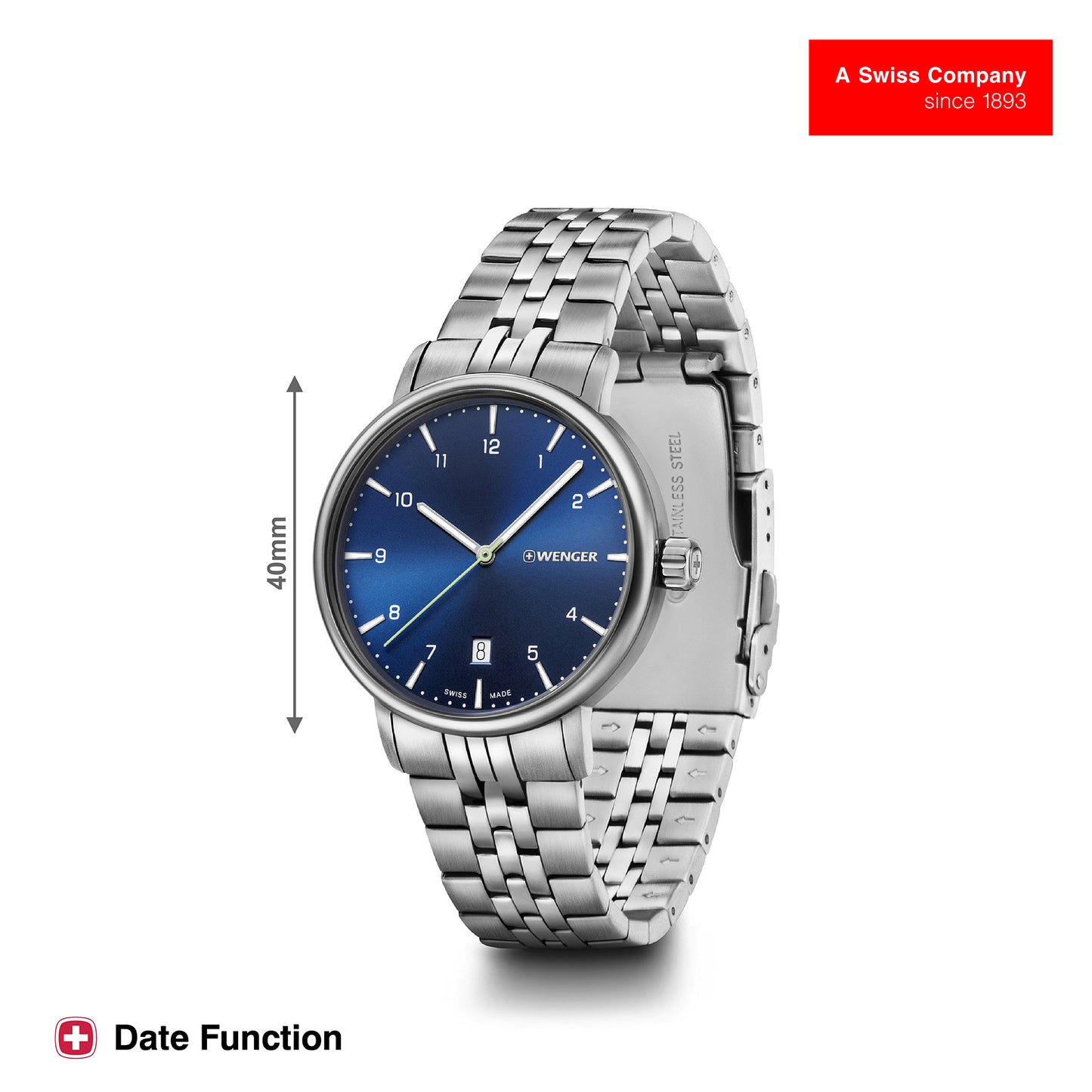 Wenger Urban Classic 40mm Blue Dial Men Analog Watch 01.1731.121