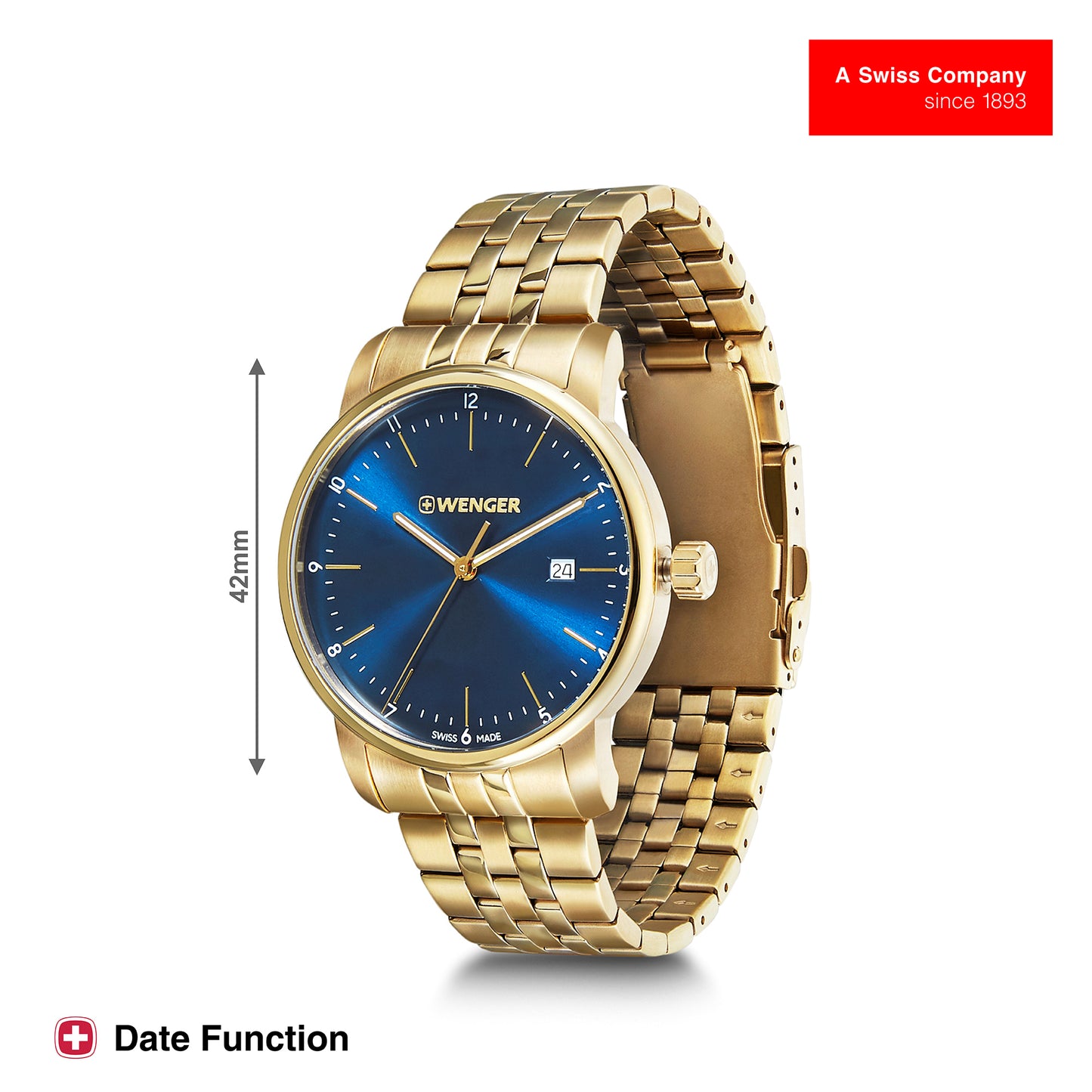 Wenger Urban Classic 42mm Blue Dial Men Analog Watch 01.1741.127