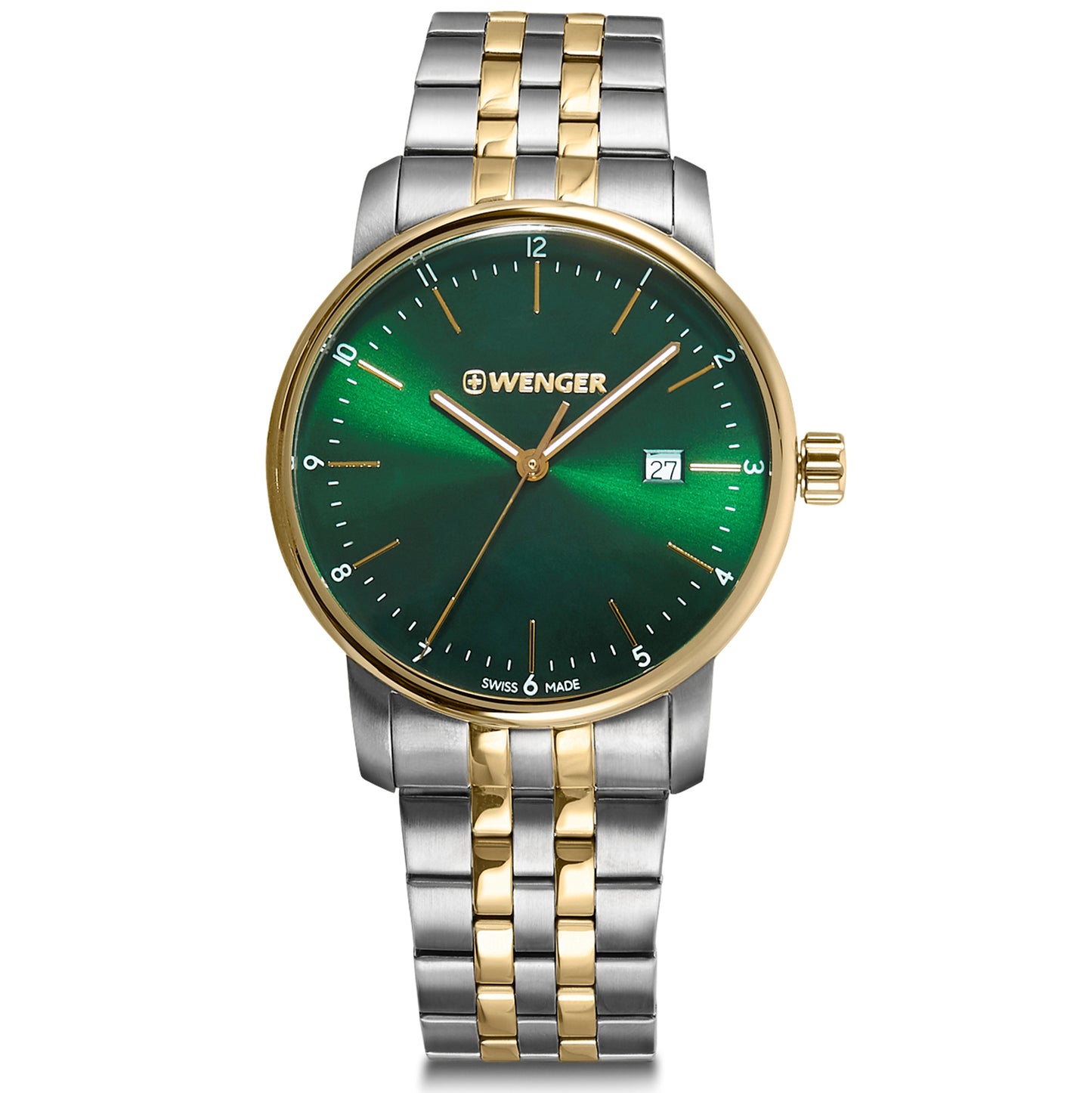 Wenger Urban Classic 42mm Green Dial Men Analog Watch 01.1741.128