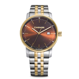 W Wenger watch with two-tone metal strap on a white background