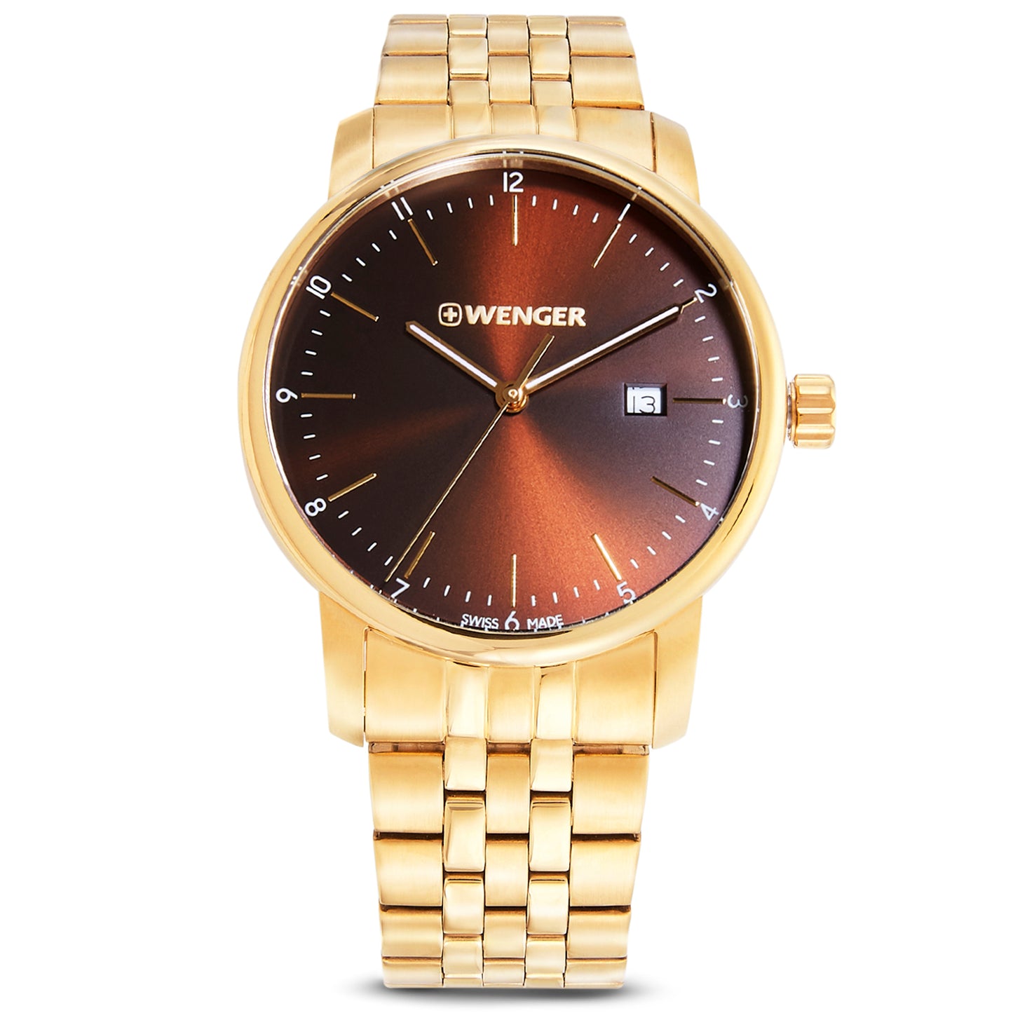 Wenger Urban Classic 42mm Brown Dial Men Analog Watch 01.1741.131