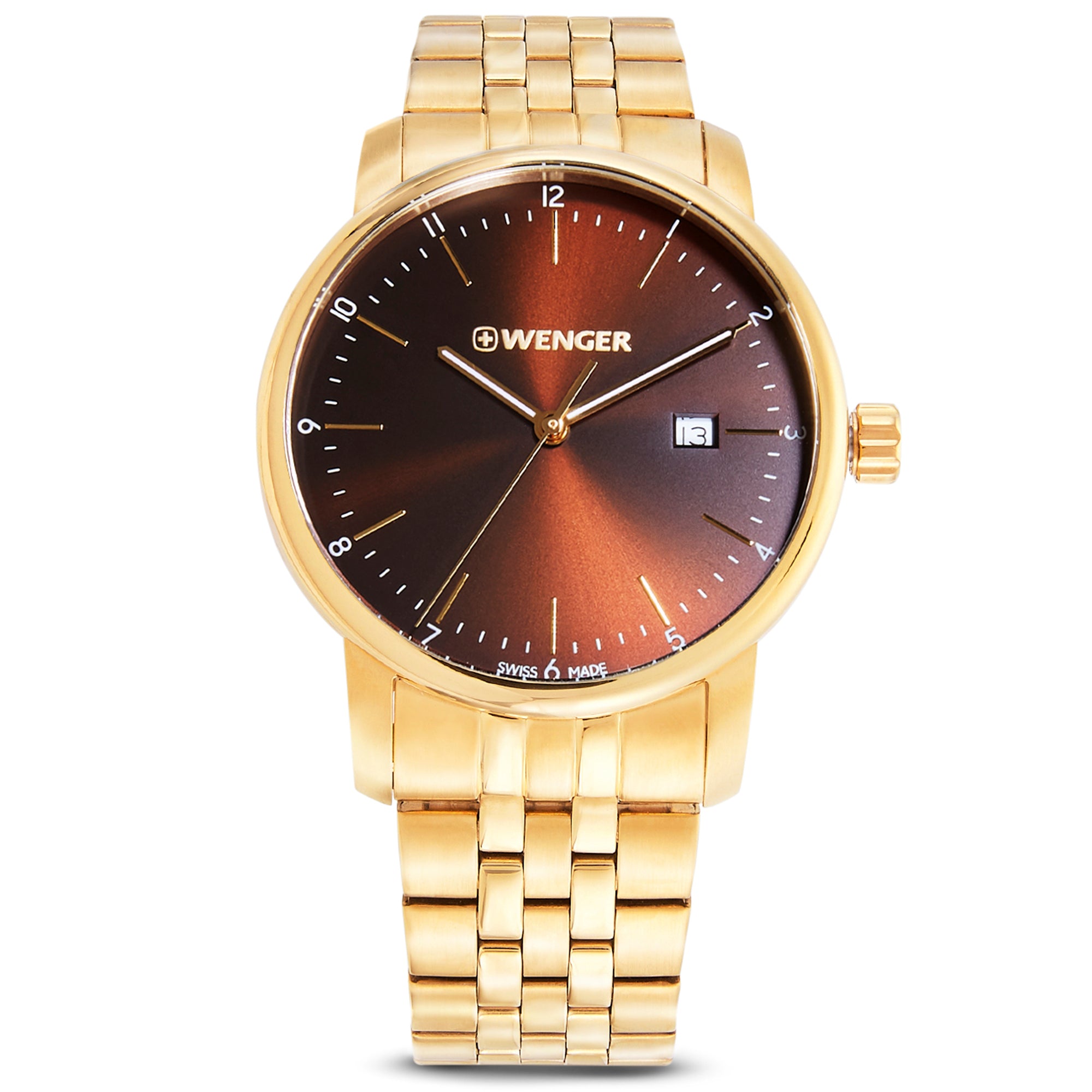 Wenger Urban Classic 42mm Brown Dial Men Analog Watch 01.1741.131
