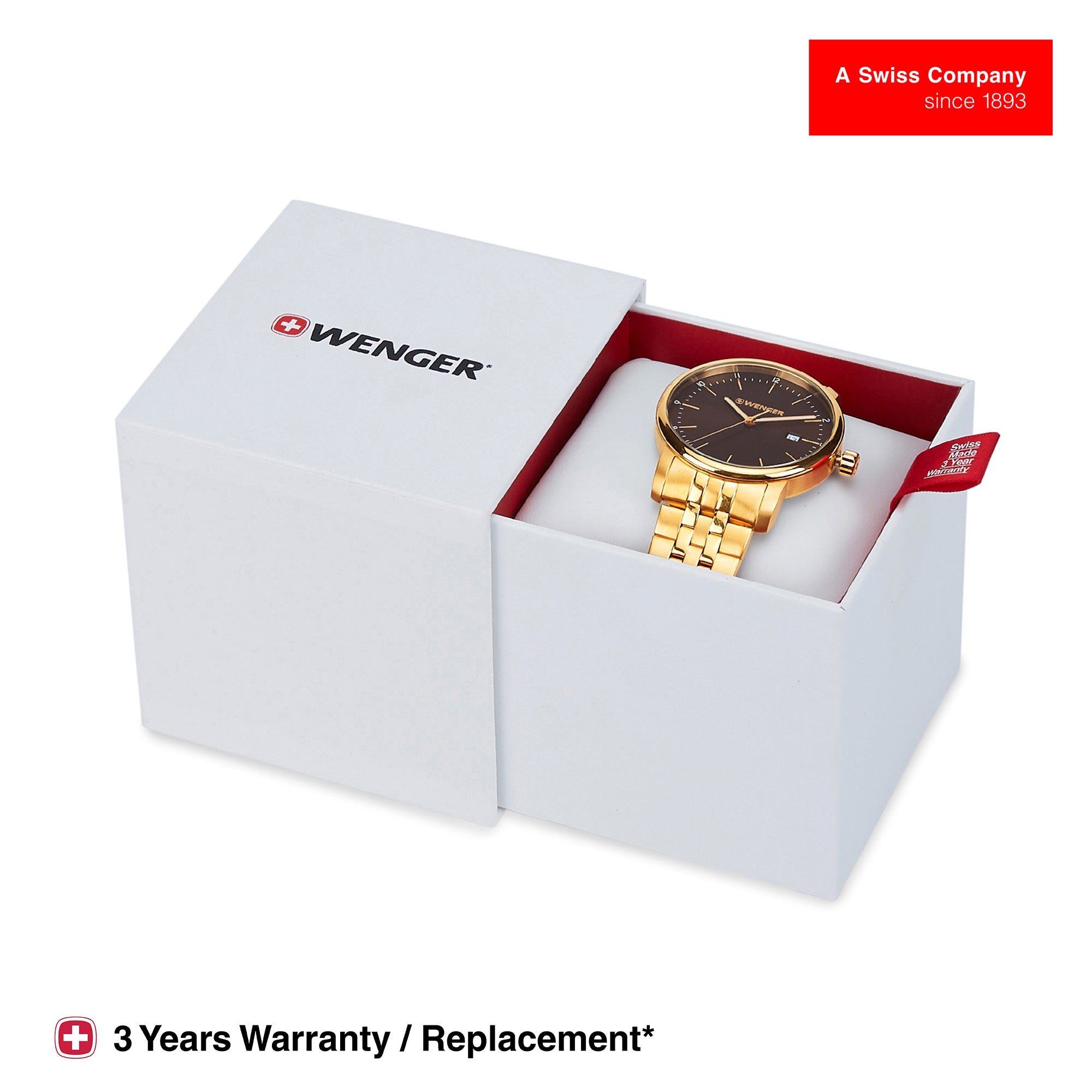 Wenger Urban Classic 42mm Brown Dial Men Analog Watch 01.1741.131