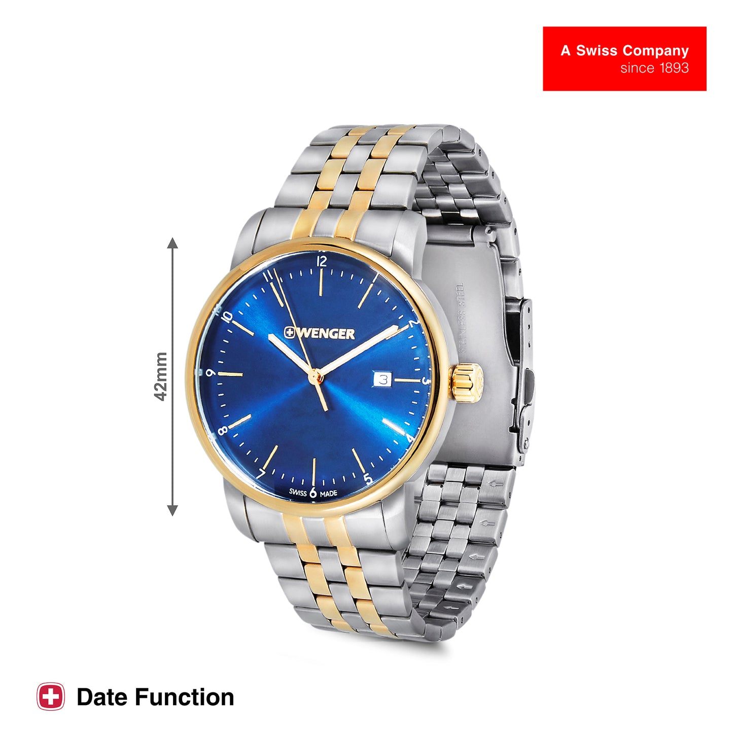 Wenger Urban Classic 42mm Blue Dial Men Analog Watch 01.1741.132
