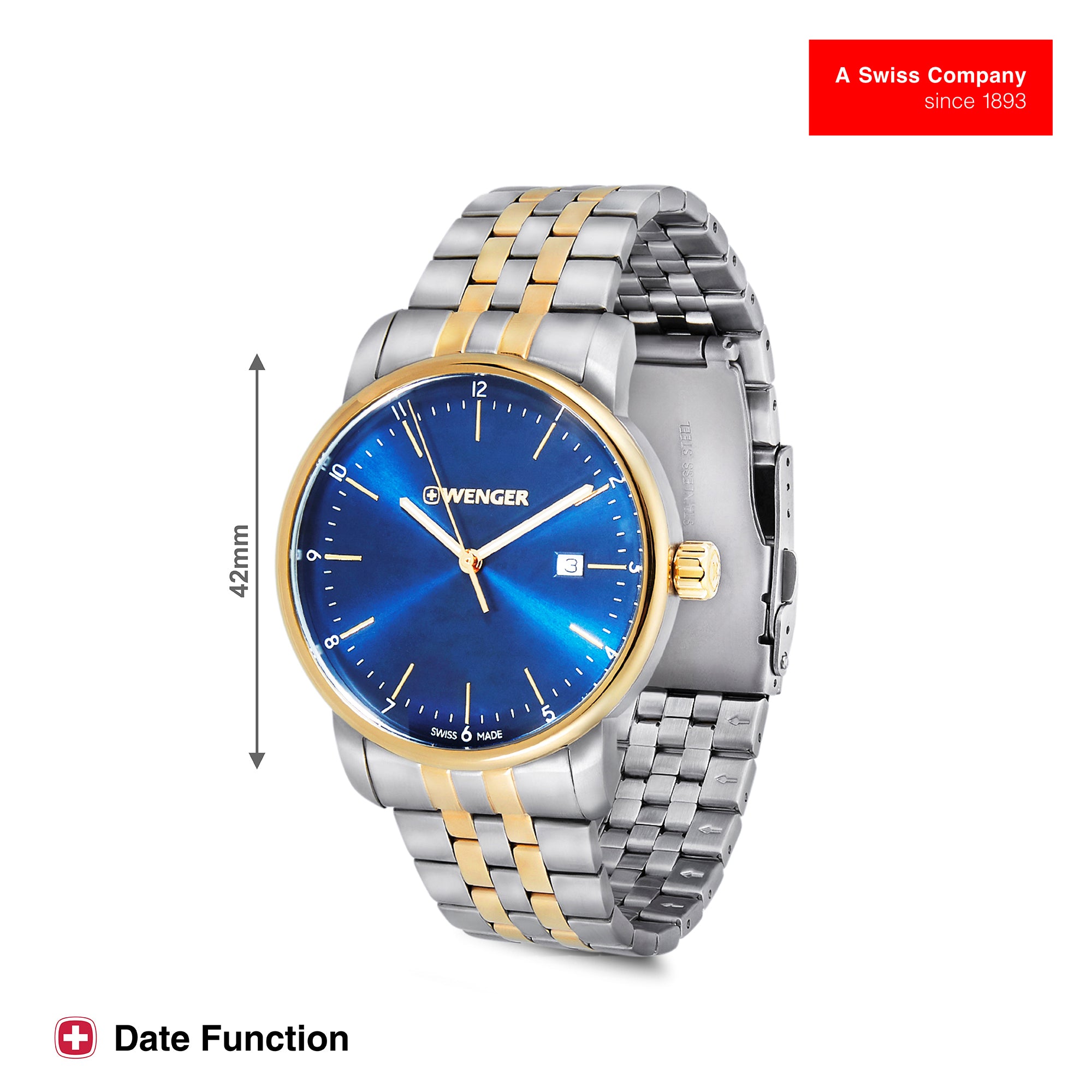 Wenger Urban Classic 42mm Blue Dial Men Analog Watch 01.1741.132