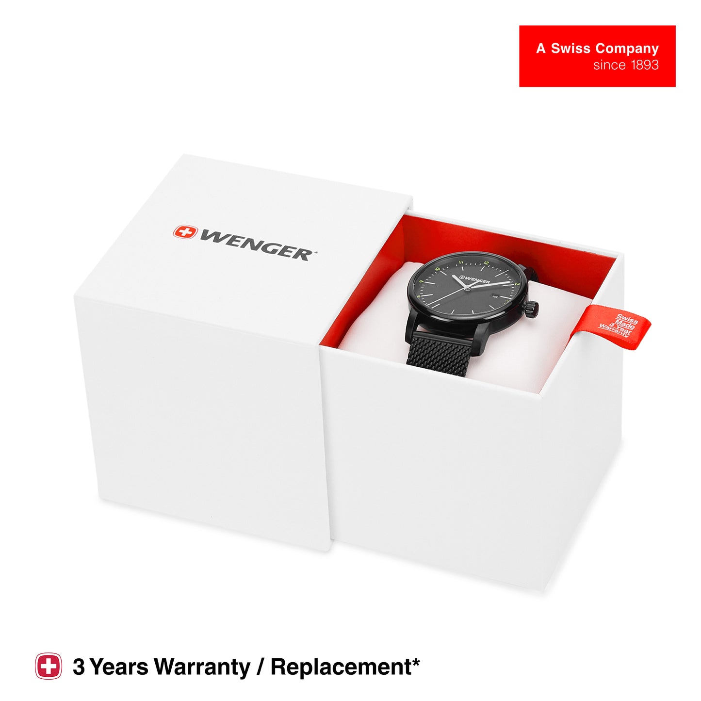 Wenger Urban Classic Analog 42mm Black Dial Men Watch 01.1741.137