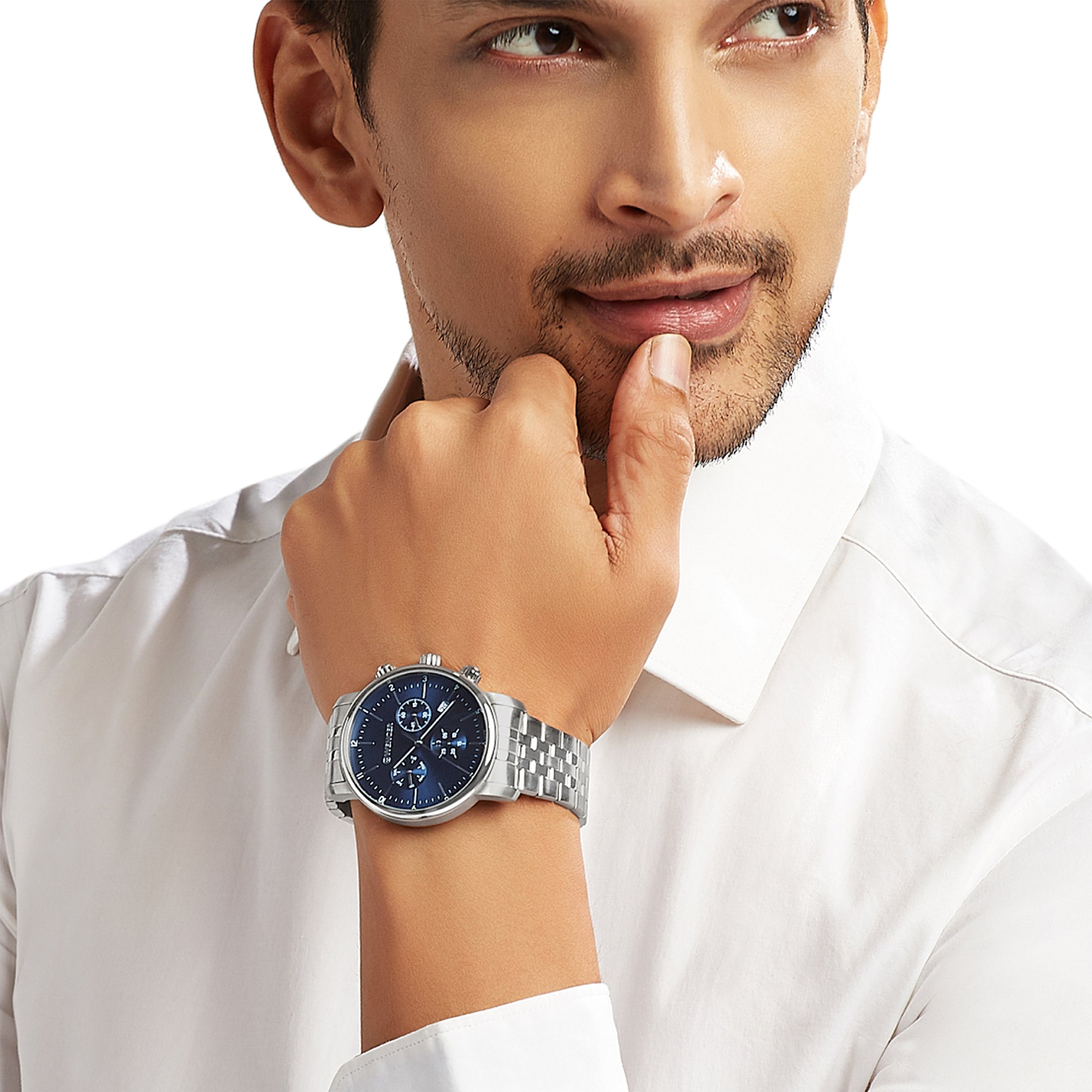 Wenger Urban Classic Chrono 44mm Blue Dial Men Watch 01.1743.105