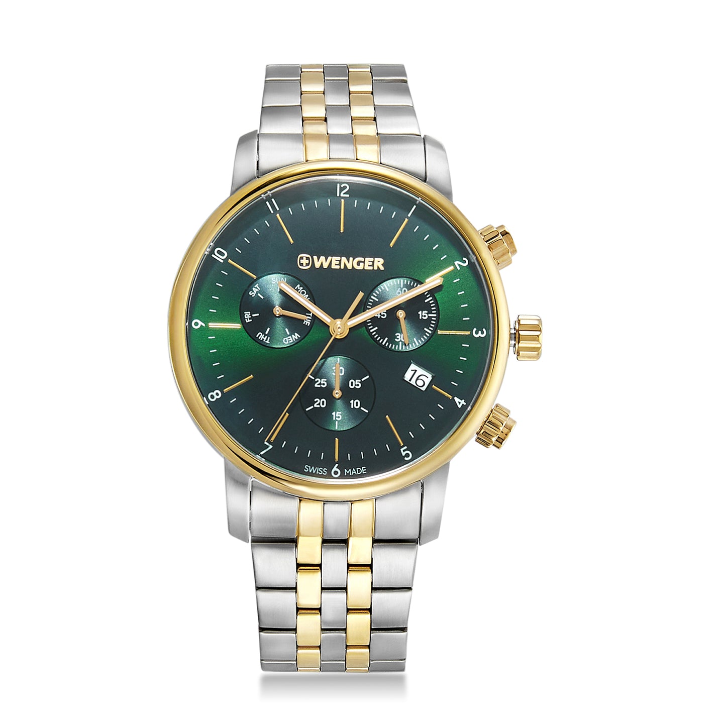 Wenger Urban Classic Chrono 44mm Green Dial Men Watch 01.1743.109