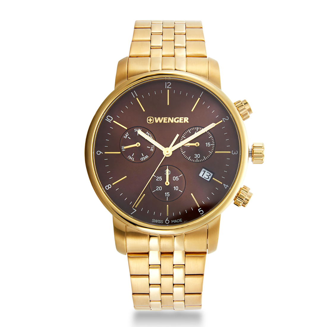 Wenger Urban Classic Chrono 44mm Brown Dial Men Watch 01.1743.110