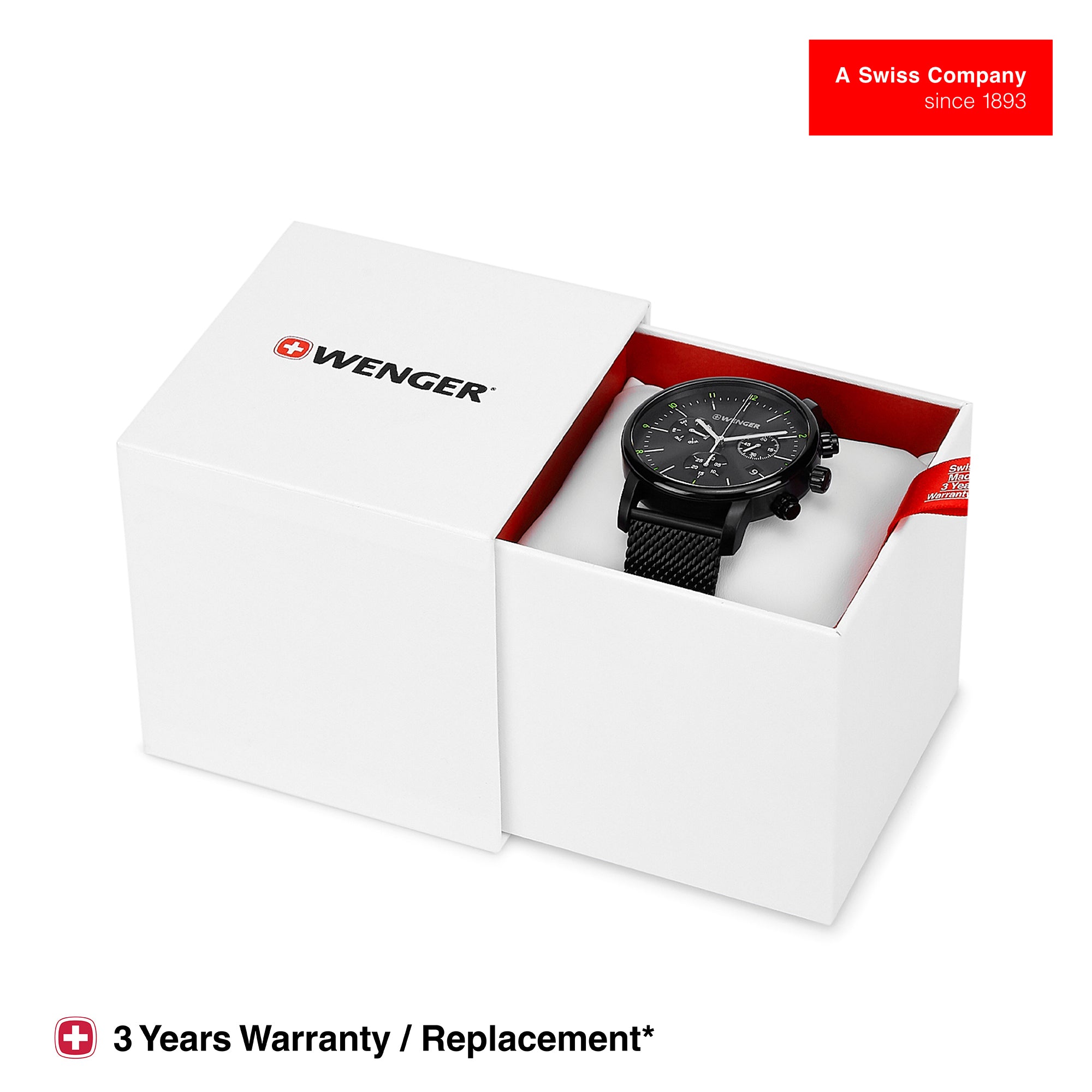 Wenger Urban Classic Chrono 44mm Black Dial Men Watch 01.1743.116