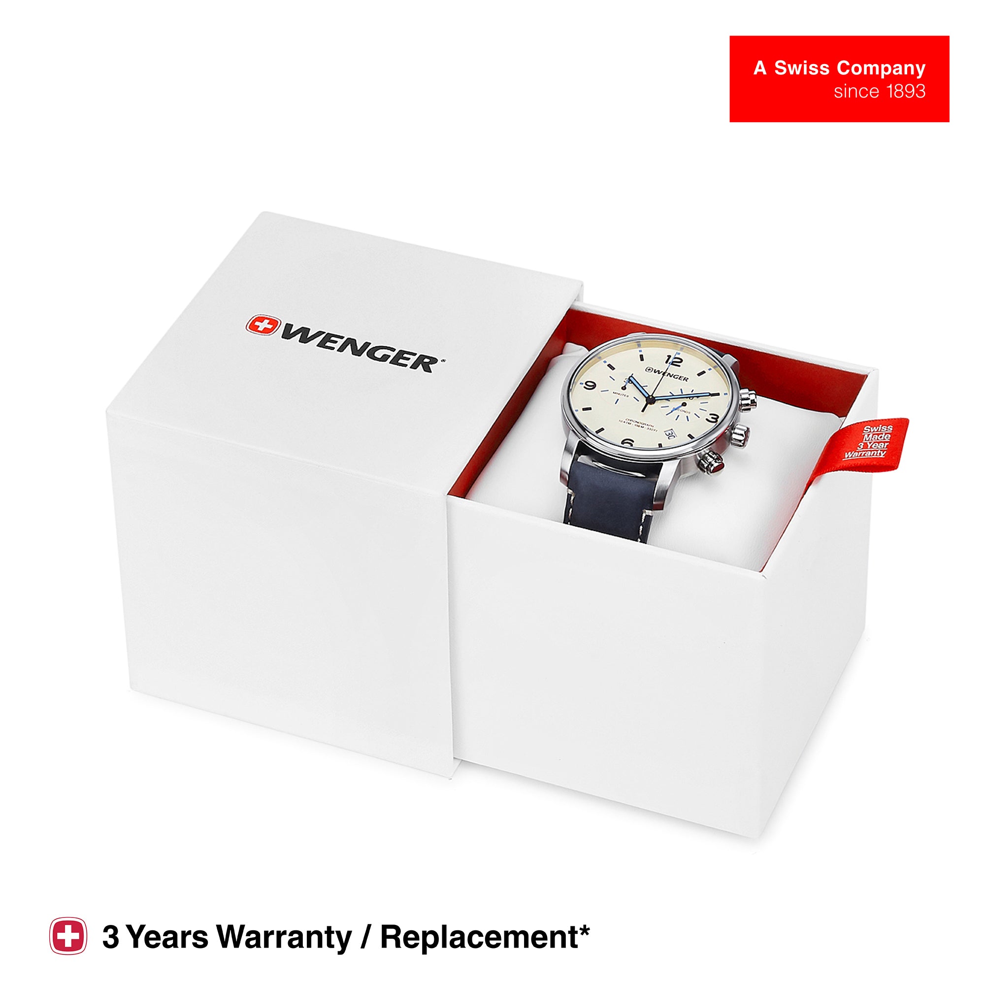 Wenger Urban Metropolitan 44mm White Dial Men Watch 01.1743.119