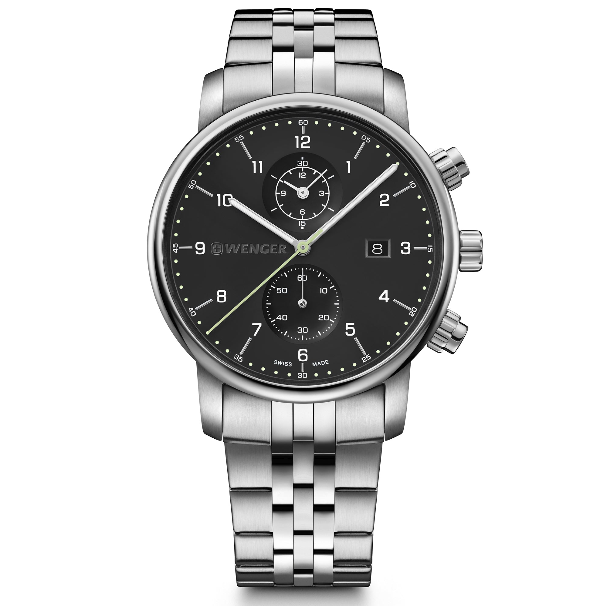 Wenger Urban Classic Chrono 42mm Black Dial Men Watch 01.1743.122