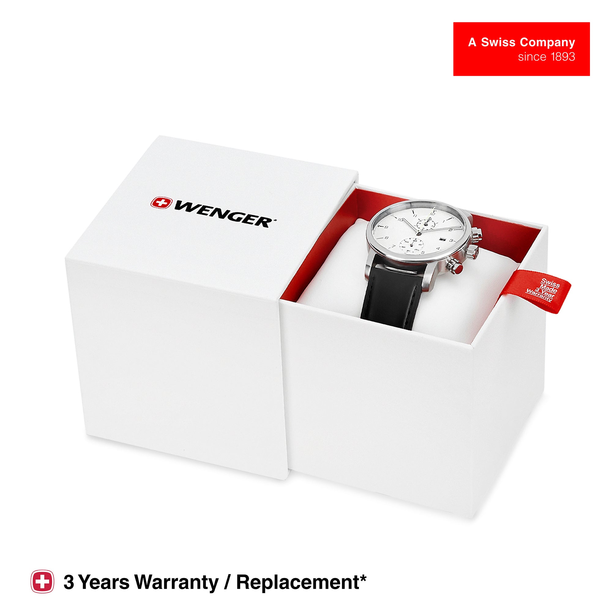 Wenger Urban Classic Chrono 42mm White Dial Men Watch 01.1743.123