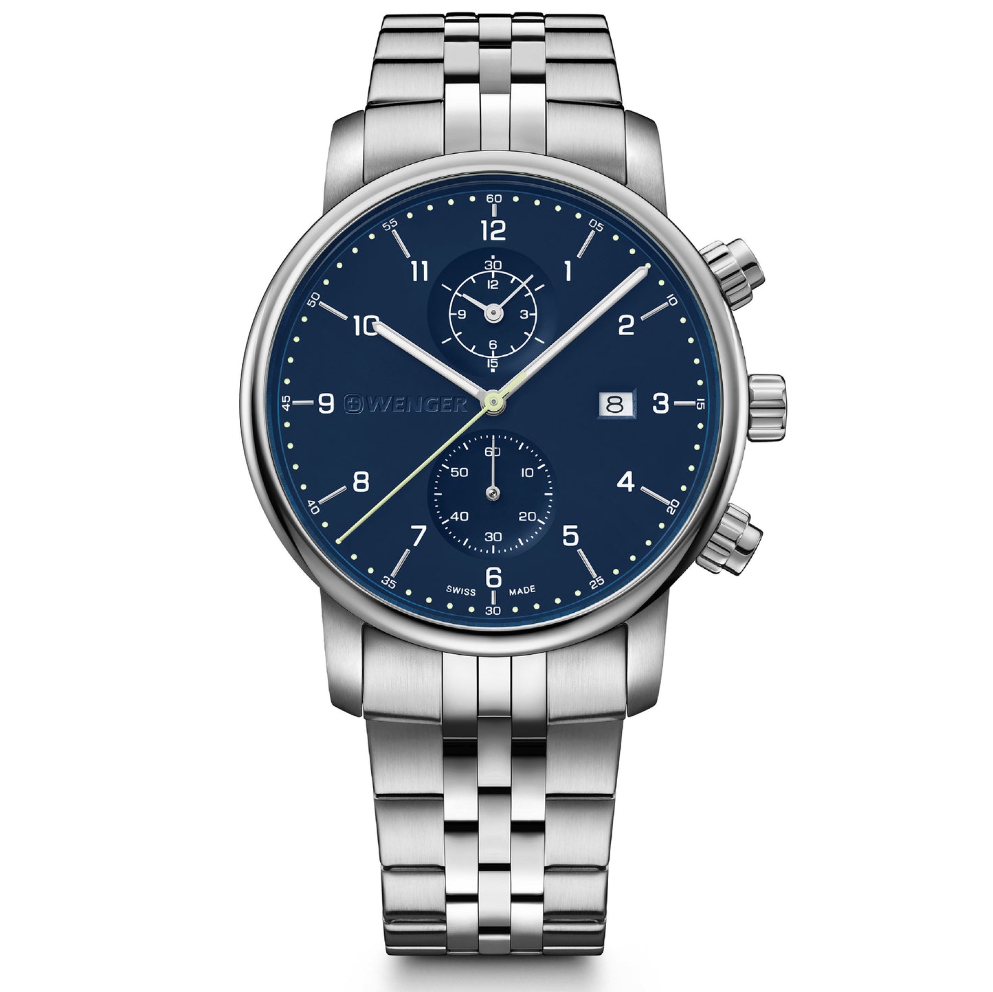 Wenger Urban Classic Chrono 42mm Blue Dial Men Watch 01.1743.124