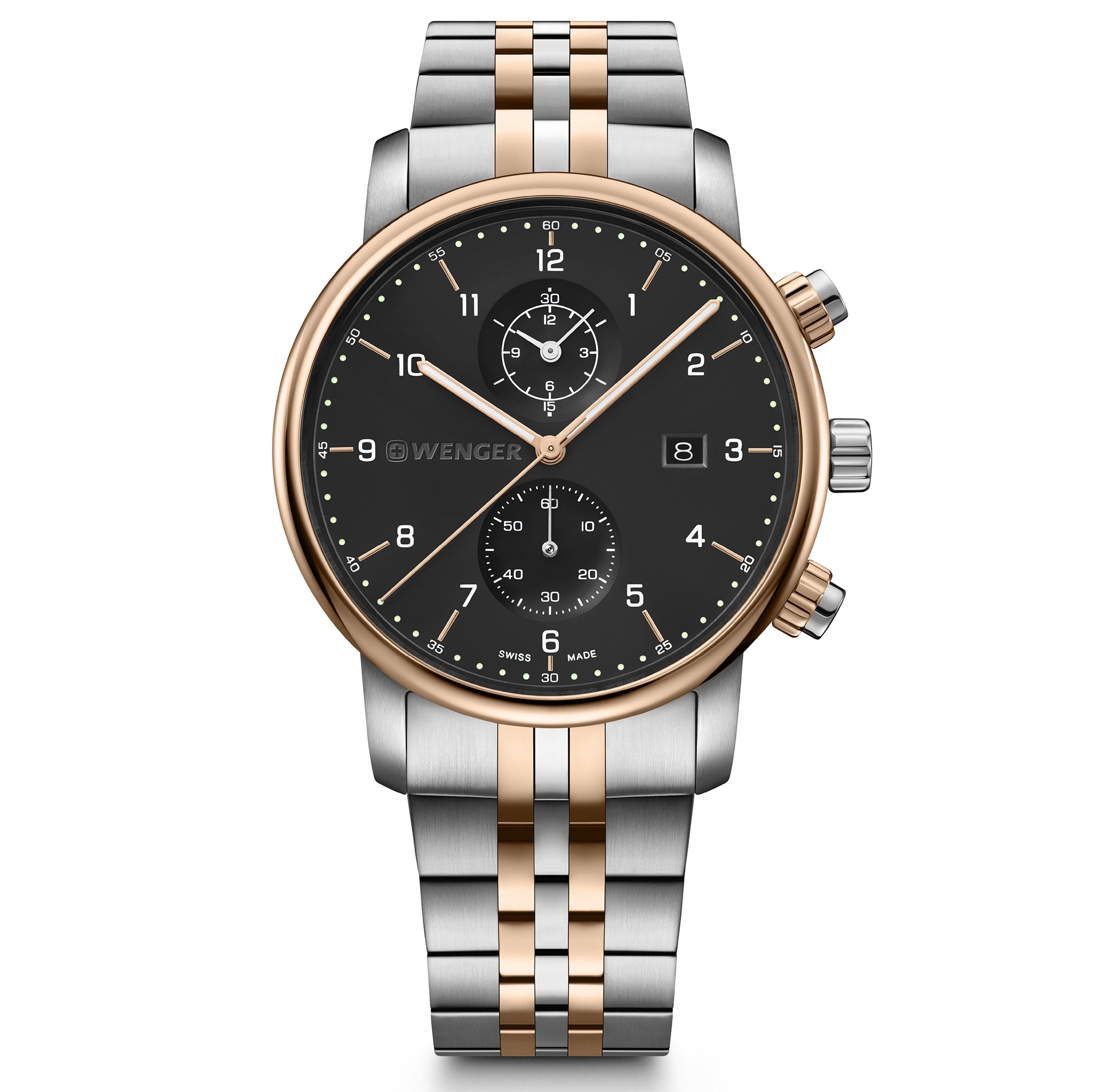 Wenger Urban Classic Chrono 42mm Black Dial Men Watch 01.1743.129