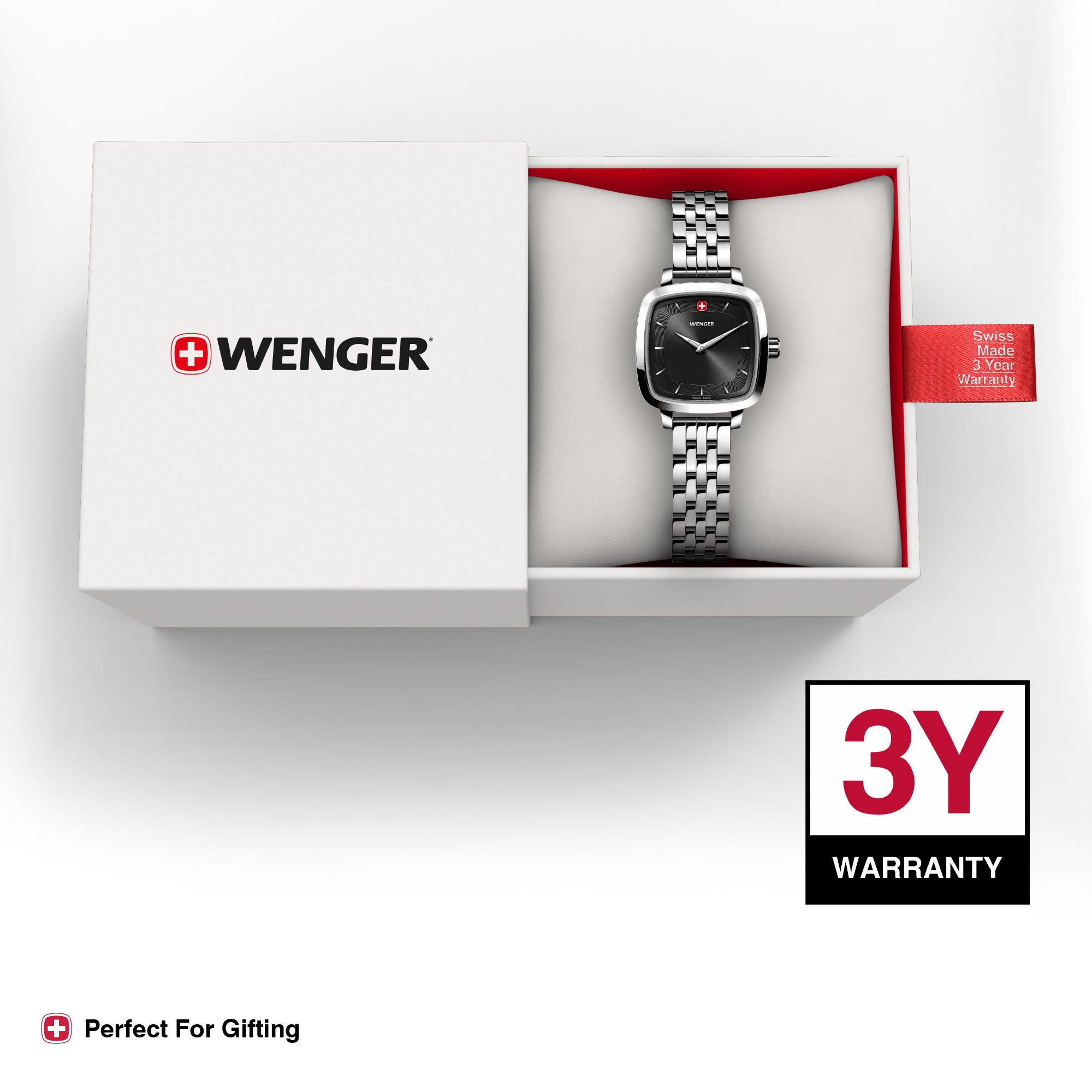 Wenger Vintage Classic Black Dial 27mm Women Analog Watch 01.1911.102