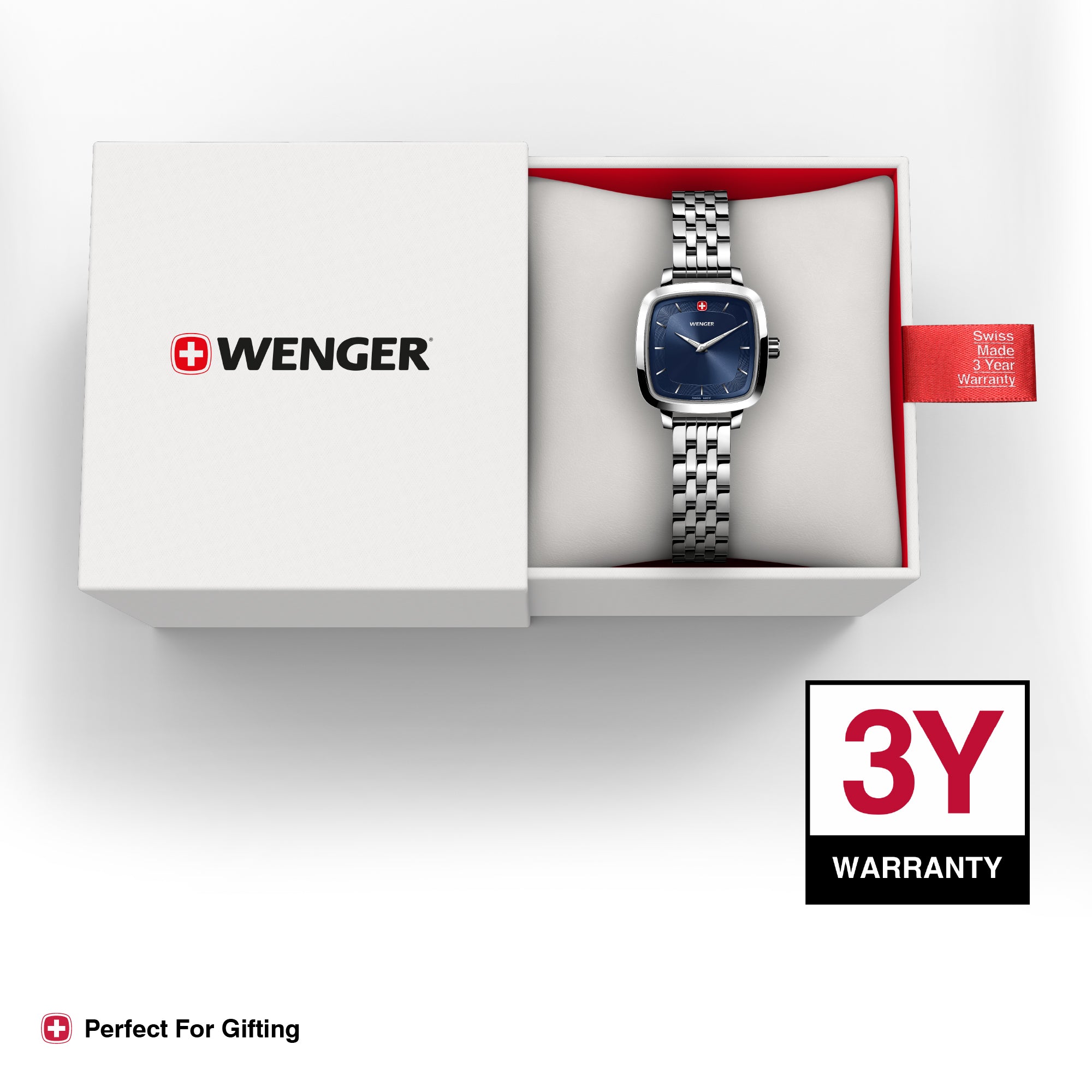 Wenger Vintage Classic Blue Dial 27mm Women Analog Watch 01.1911.103