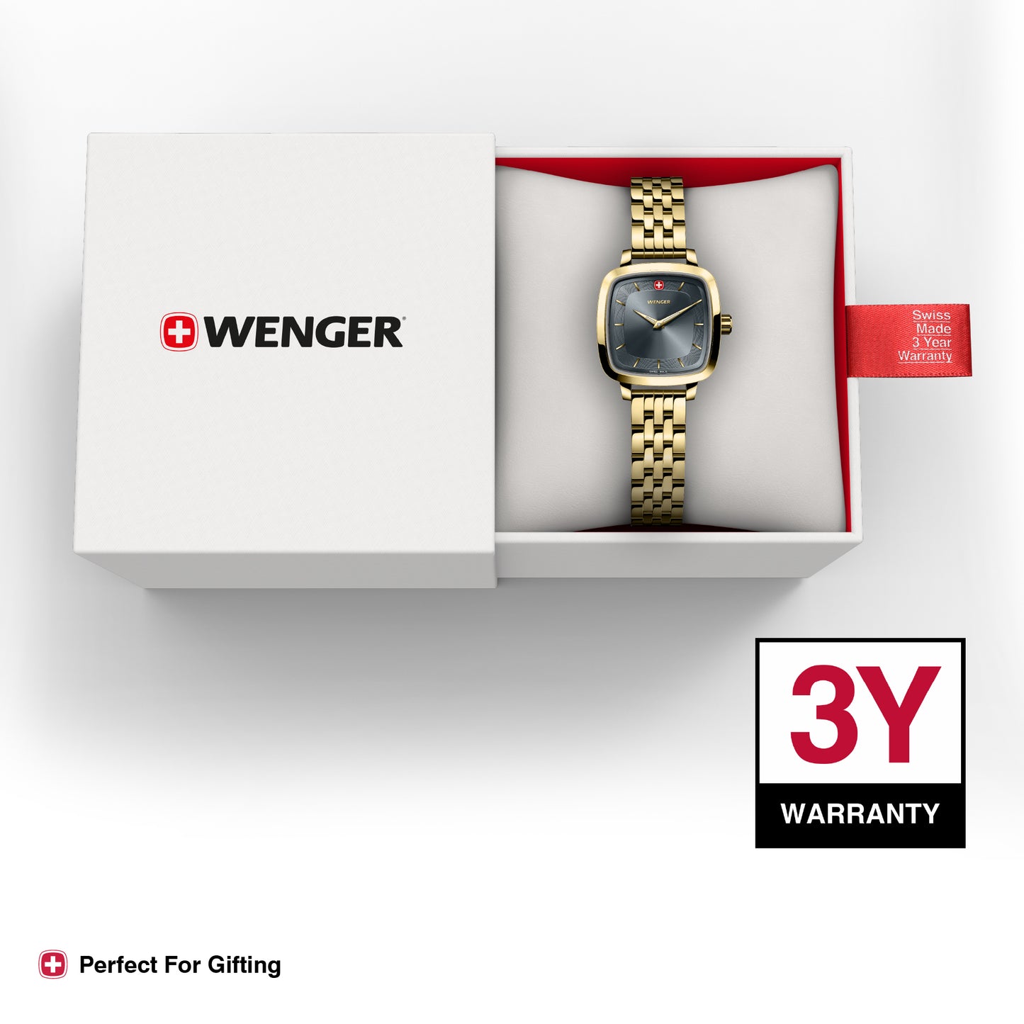 Wenger Vintage Classic Black Dial 27mm Women Analog Watch 01.1911.106