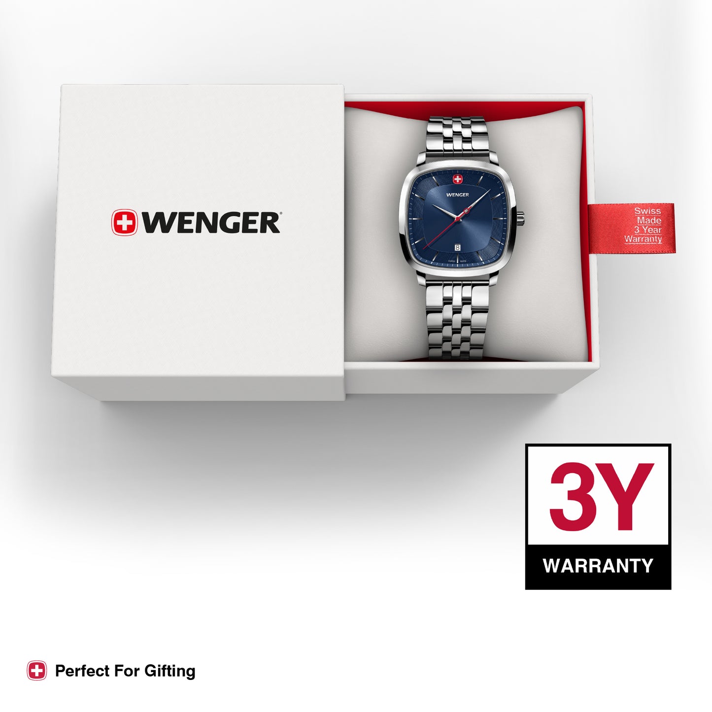 Wenger Vintage Classic Blue Dial 37mm Men Analog Watch 01.1921.103