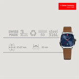 Wenger Vintage Classic Blue Dial 37mm Men Analog Watch 01.1921.106