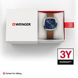 Wenger Vintage Classic Blue Dial 37mm Men Analog Watch 01.1921.106