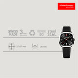 Wenger Vintage Sport Black Dial 37mm Men Analog Watch 01.1921.107