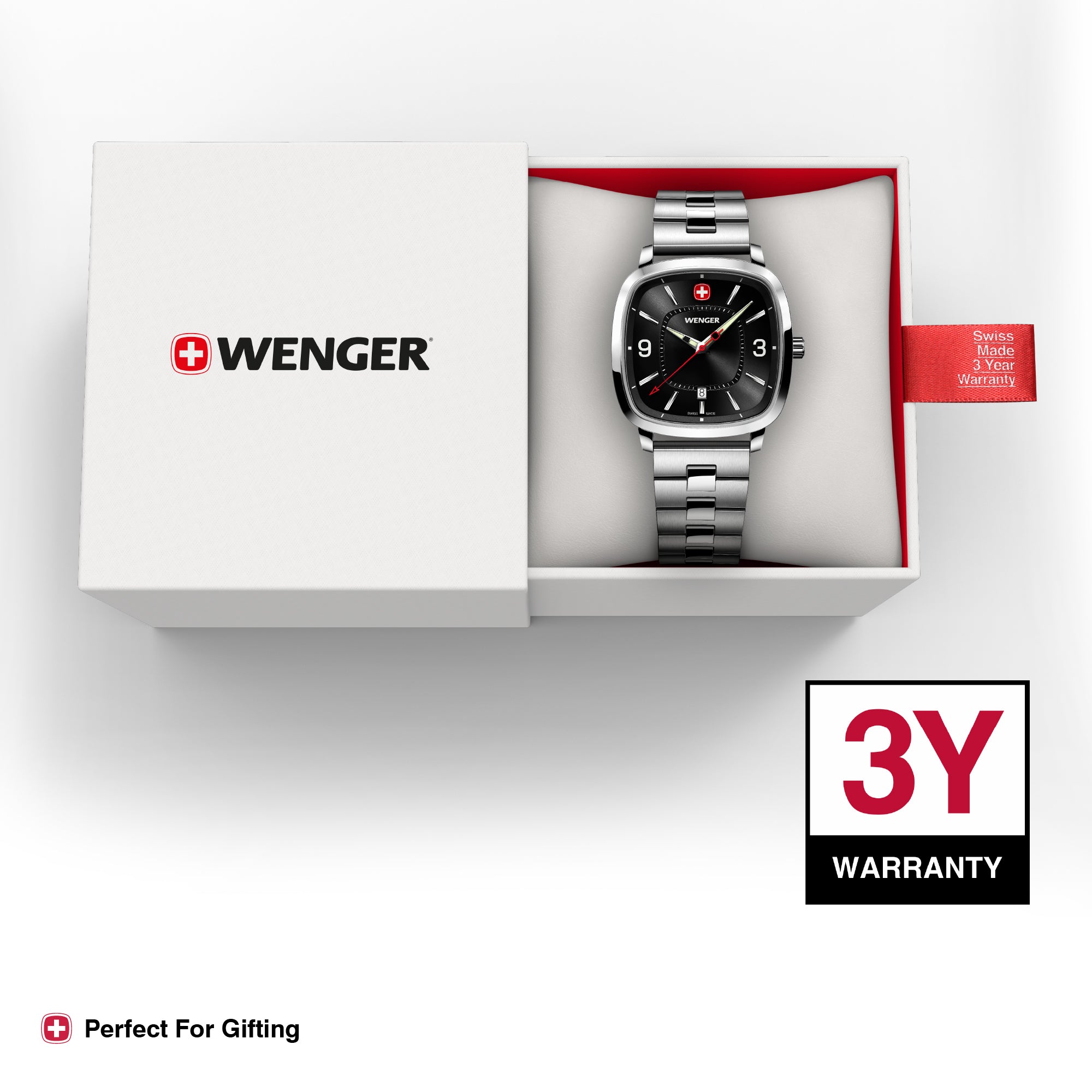 Wenger Vintage Sport Black Dial 37mm Men Analog Watch 01.1921.108