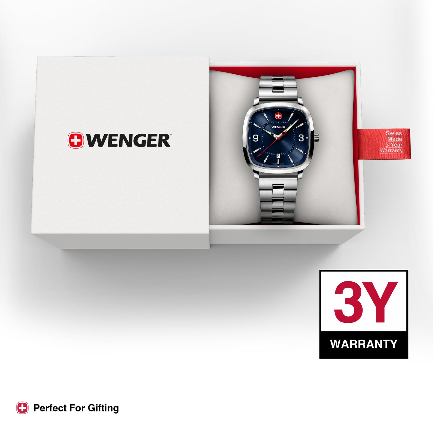 Wenger Vintage Sport Blue Dial 37mm Men Analog Watch 01.1921.110