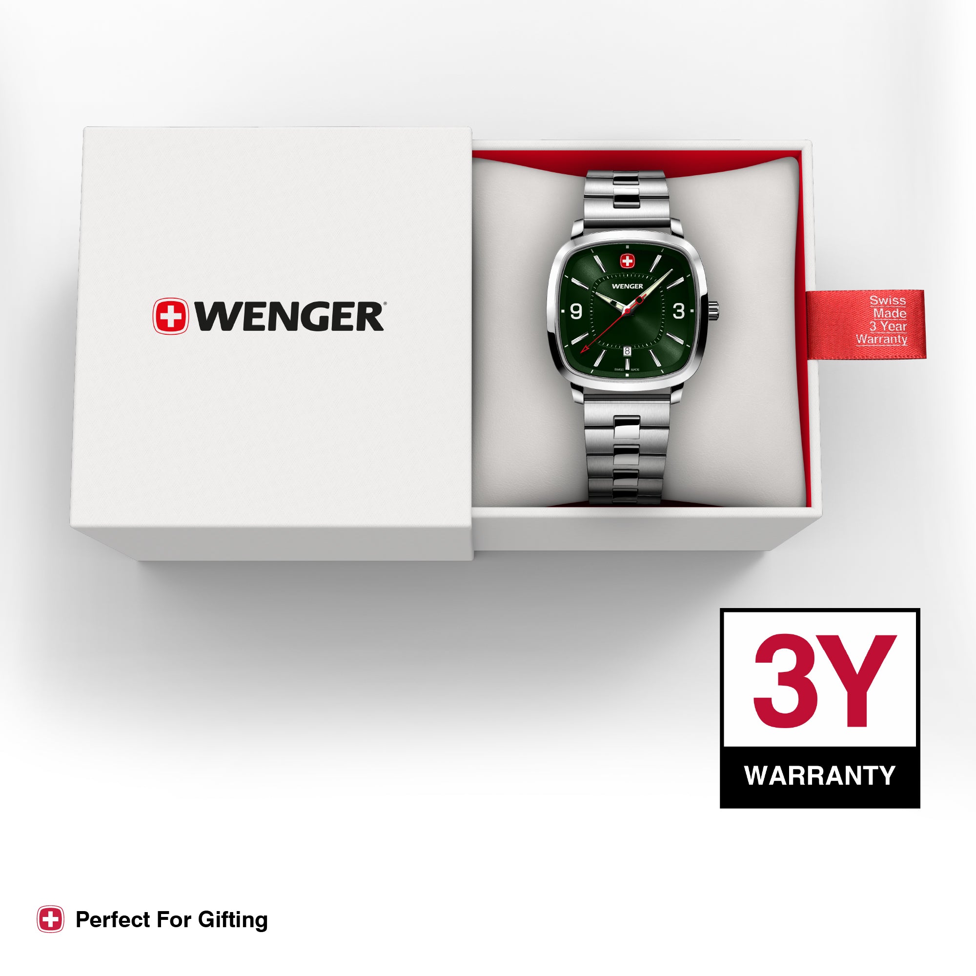 Wenger Vintage Sport Green Dial 37mm Men Analog Watch 01.1921.111
