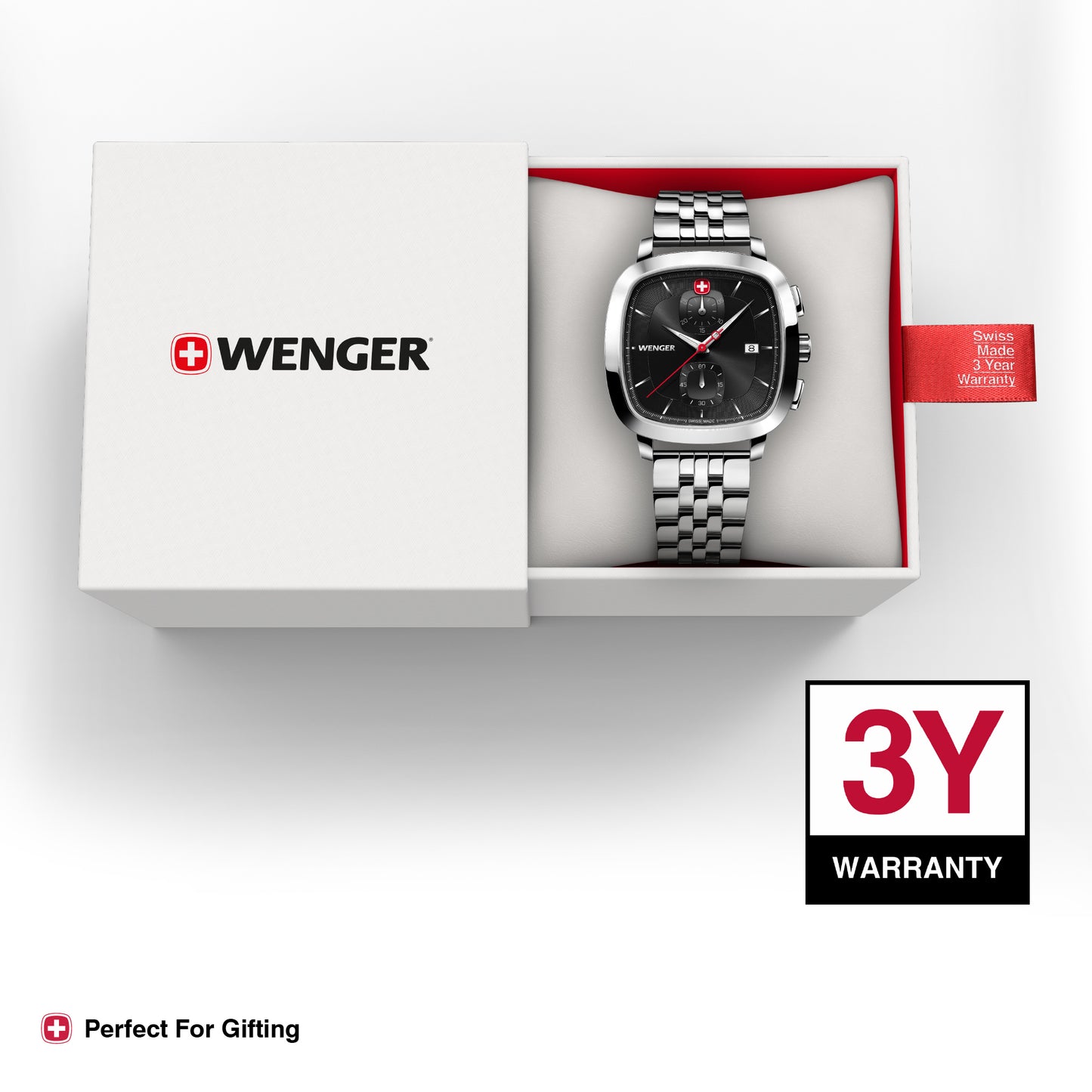 Wenger Vintage Classic Black Dial 40mm Men Chrono Watch 01.1933.101