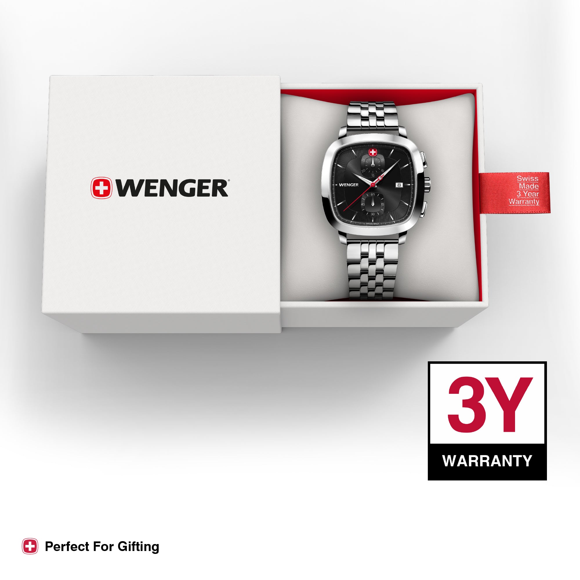 Wenger Vintage Classic Black Dial 40mm Men Chrono Watch 01.1933.101