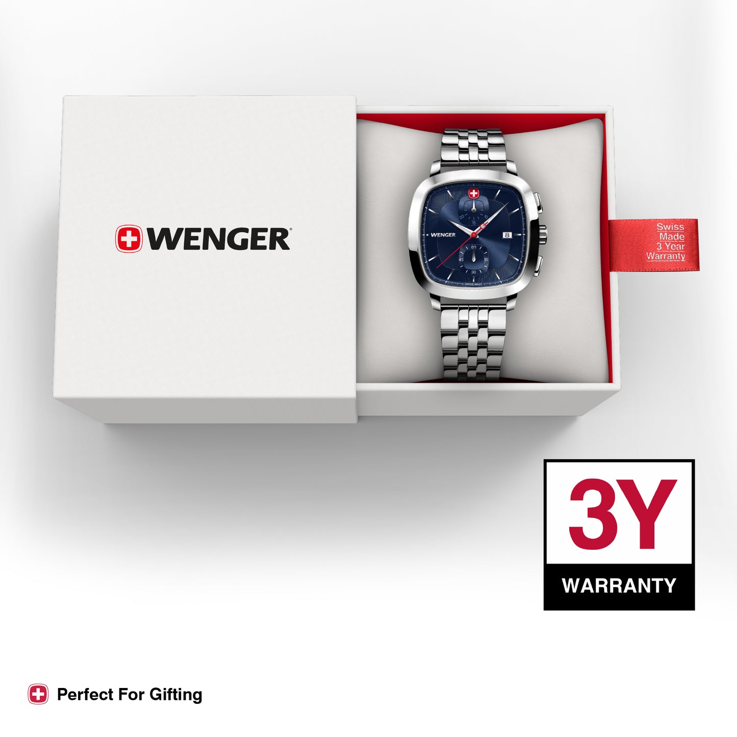 Wenger Vintage Classic Blue Dial 40mm Men Chrono Watch 01.1933.103