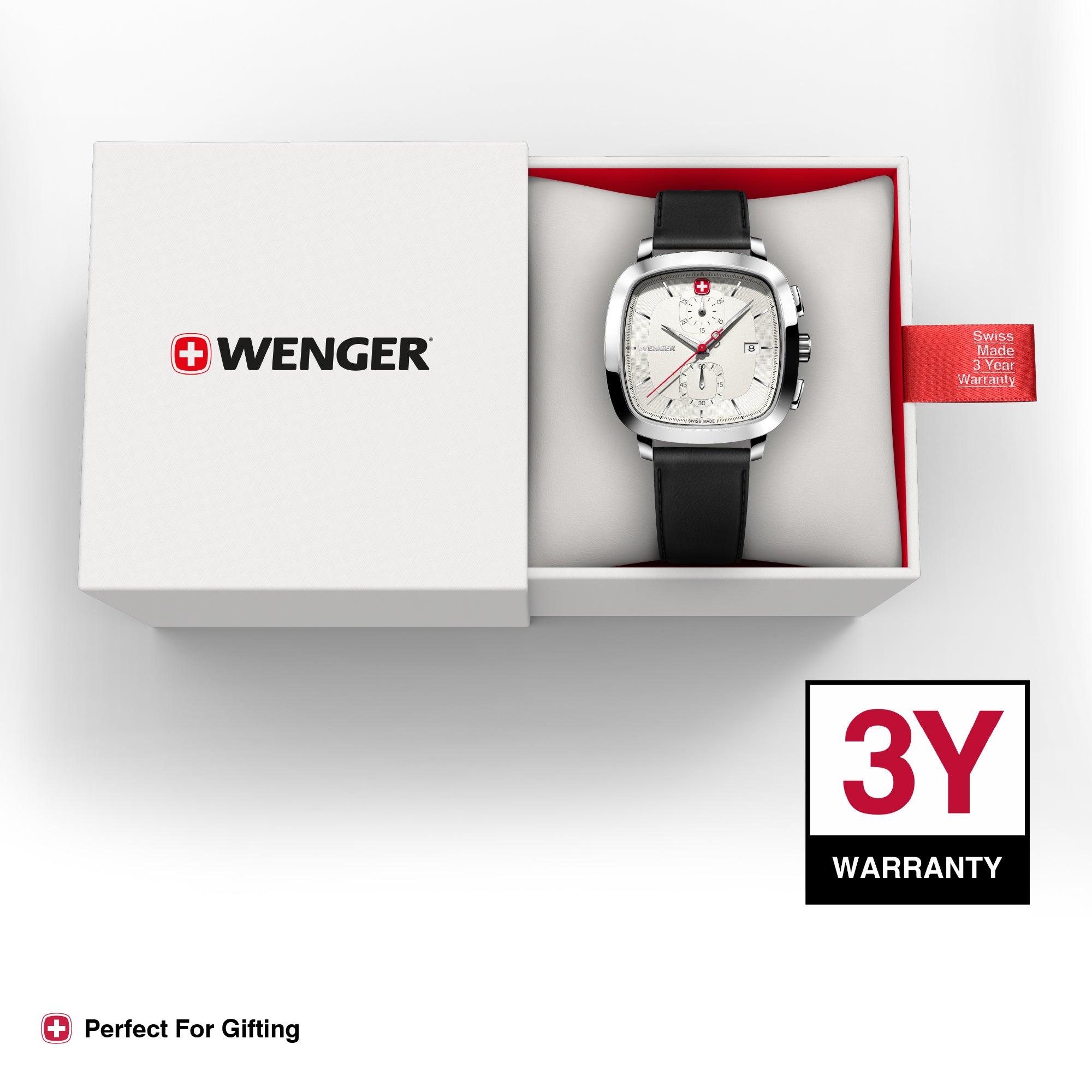 Wenger Vintage Classic White Dial 40mm Men Chrono Watch 01.1933.104