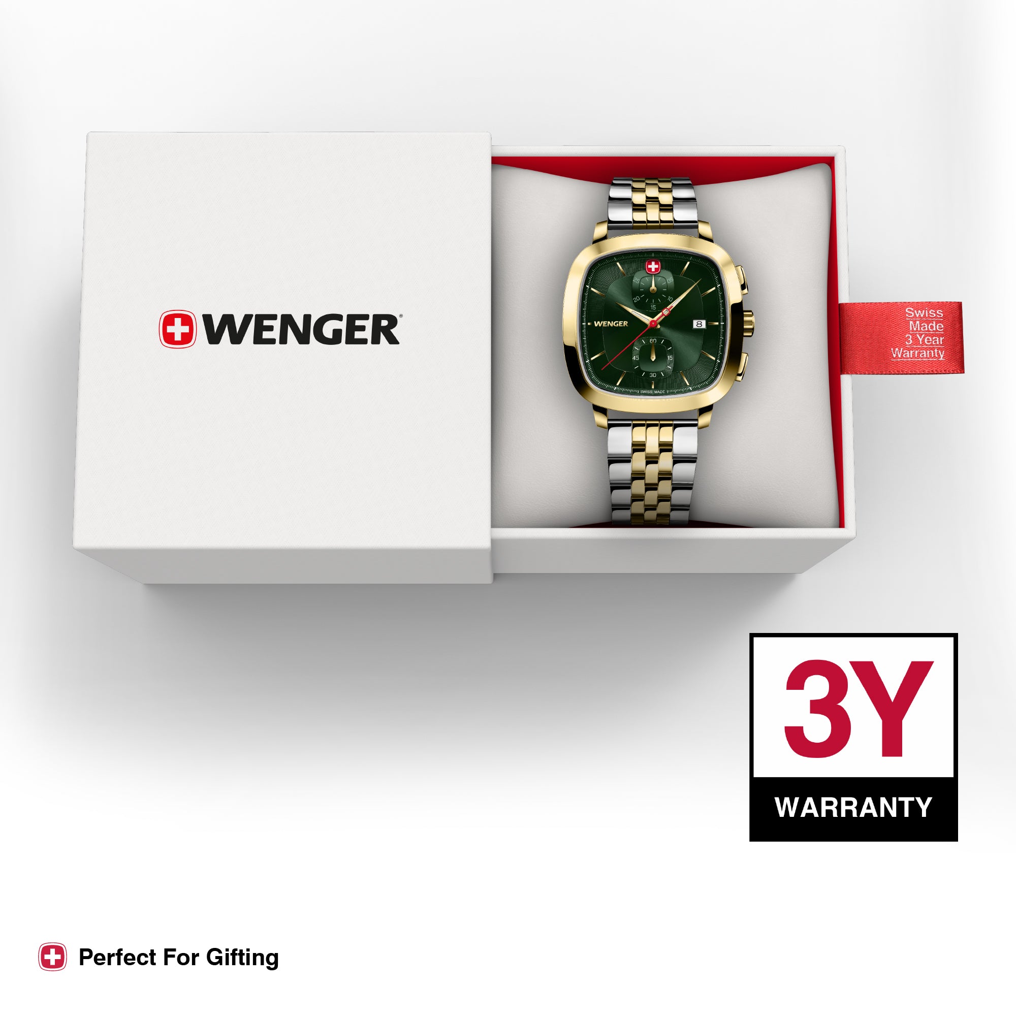 Wenger Vintage Classic Green Dial 40mm Men Chrono Watch 01.1933.105