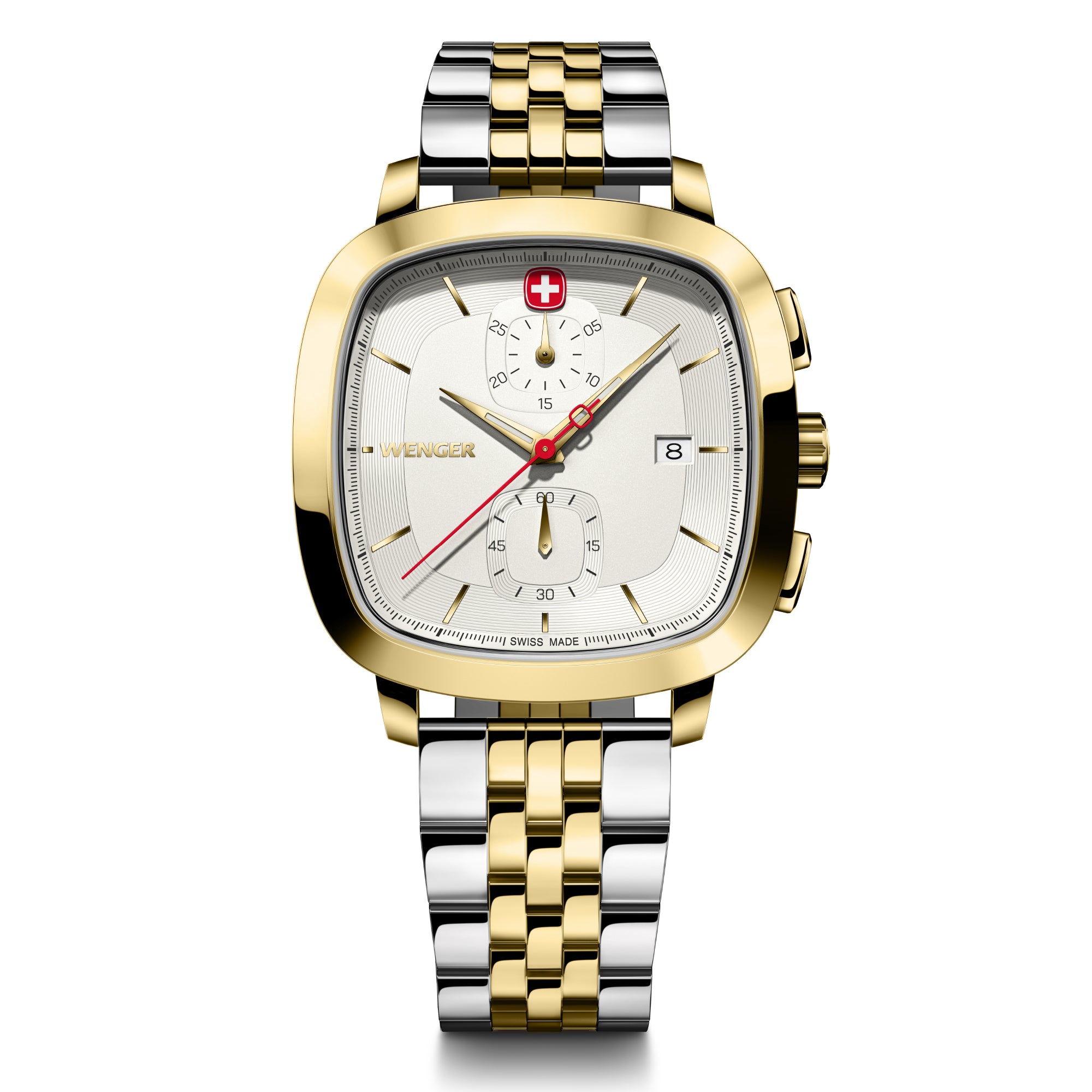 Wenger Vintage Classic White Dial 40mm Men Chrono Watch 01.1933.107