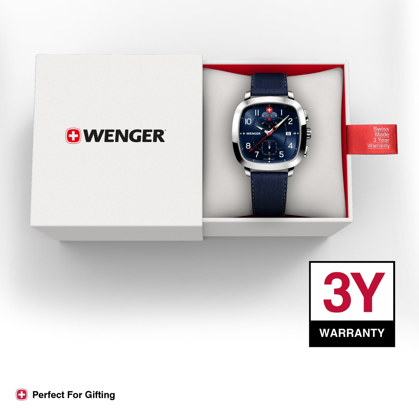 Wenger Vintage Sport Blue Dial 40 mm Men Chrono Watch 01.1933.110