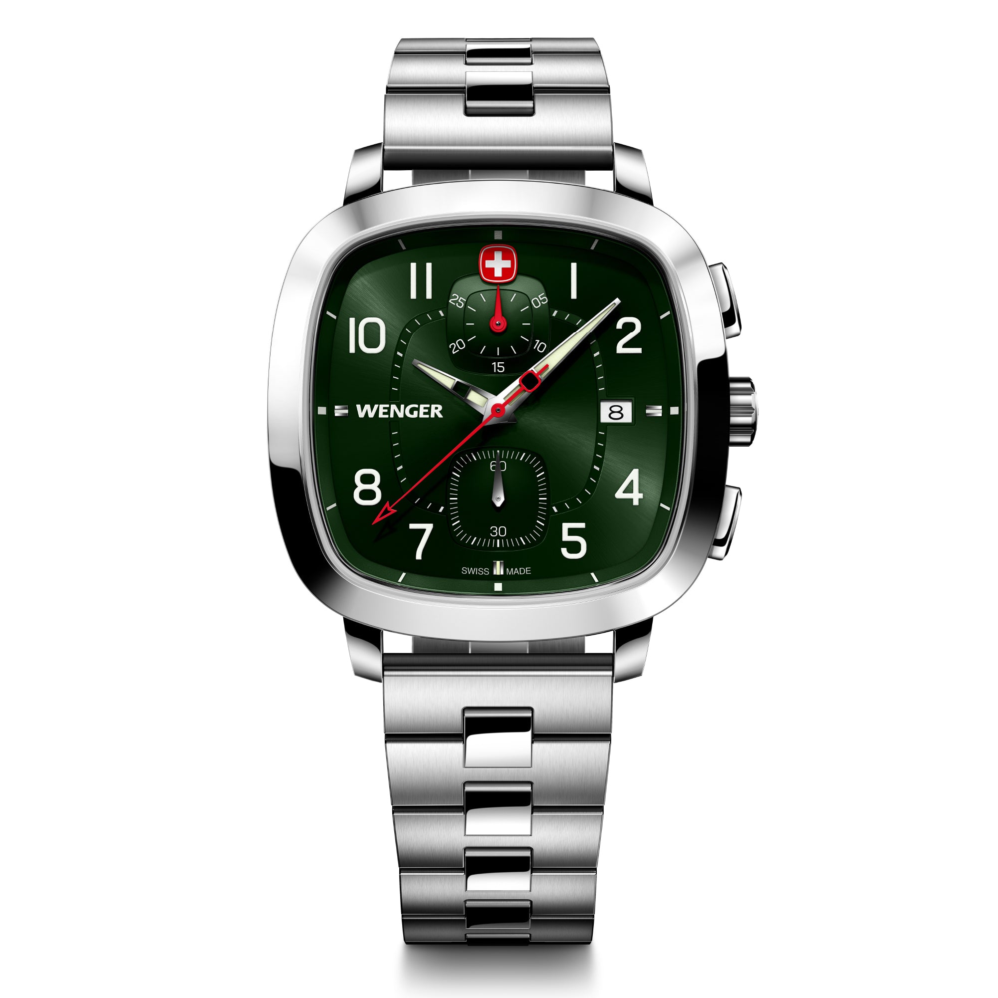 Wenger Vintage Sport Green Dial 40 mm Men Chrono Watch 01.1933.112