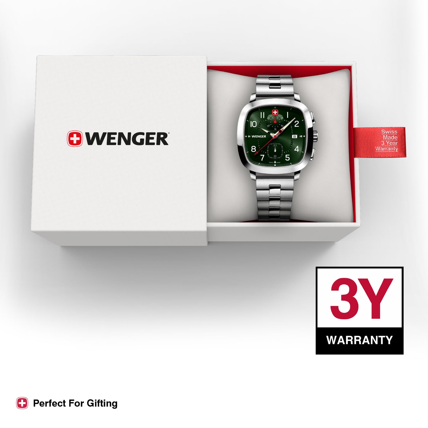 Wenger Vintage Sport Green Dial 40 mm Men Chrono Watch 01.1933.112