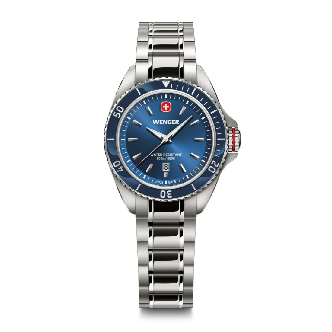 Wenger Executive Swiss Made 34 mm Blue Dial Women Watch 01.2021.102