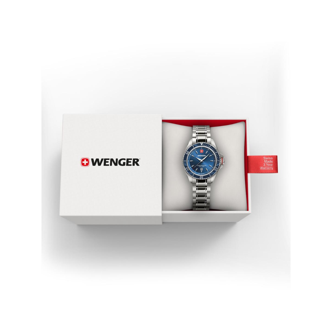 Wenger Executive Swiss Made 34 mm Blue Dial Women Watch 01.2021.102