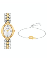 Coach Sammy Qtz Basic Slim Silver White Color Oval Dial Women's Watch - 14000128