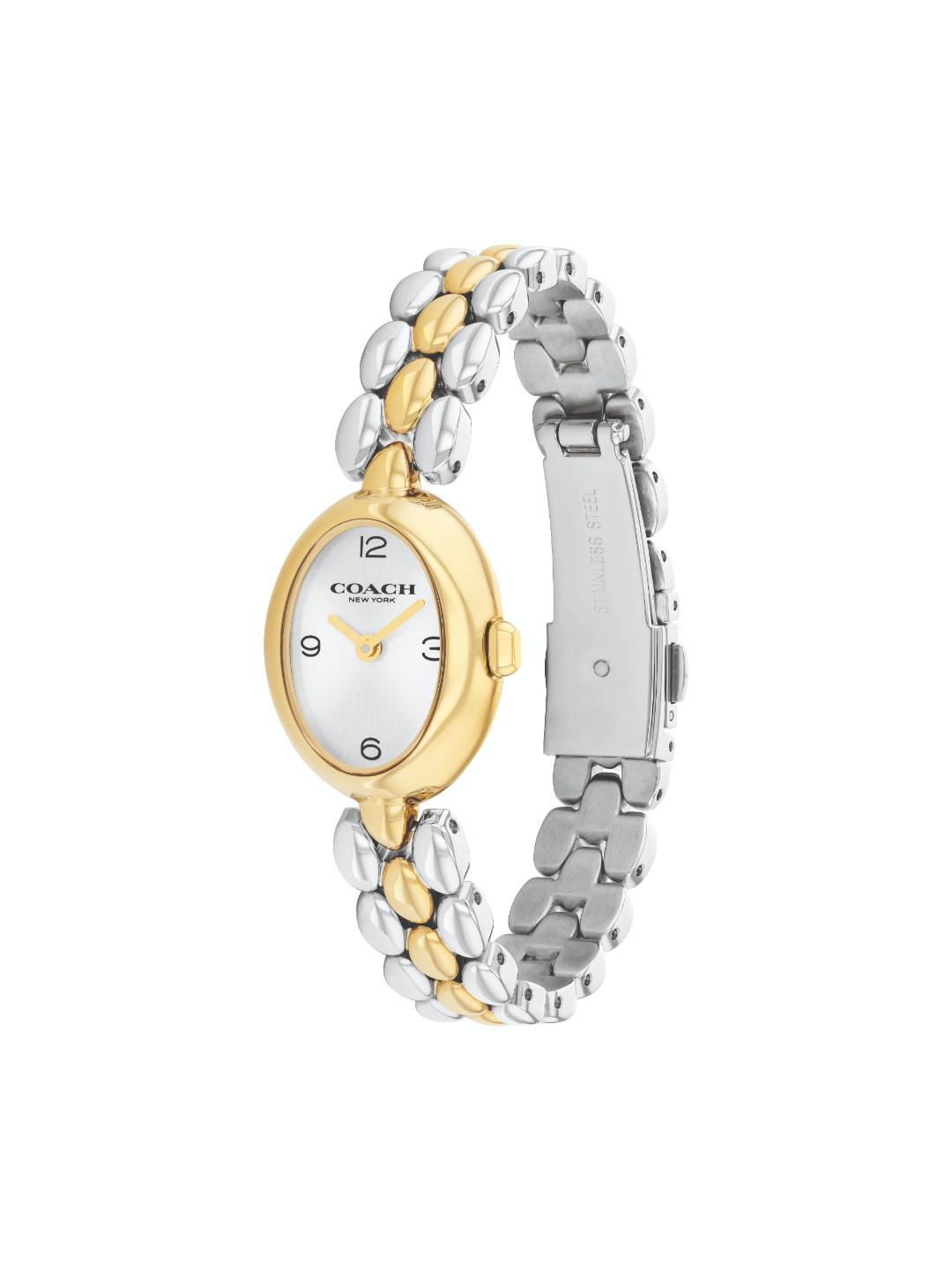 Coach Sammy Qtz Basic Slim Silver White Color Oval Dial Women's Watch - 14000128