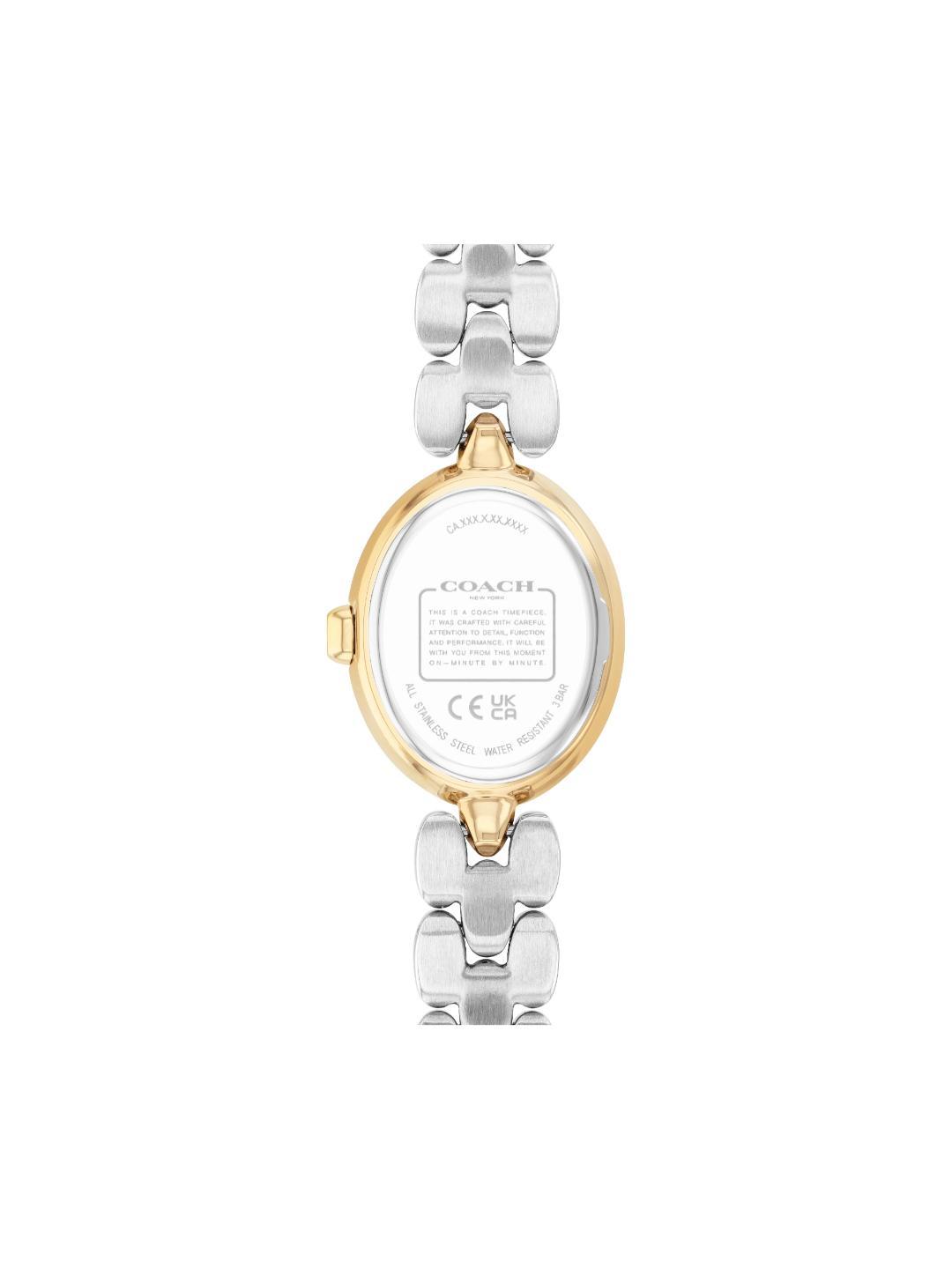 Coach Sammy Qtz Basic Slim Silver White Color Oval Dial Women's Watch - 14000128