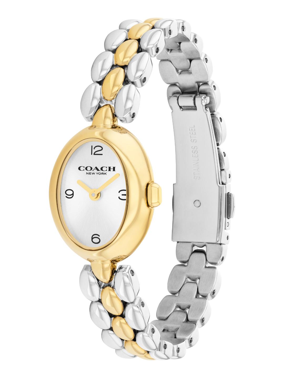 Coach Sammy Qtz Basic Slim Silver White Color Oval Dial Women's Watch - 14000128